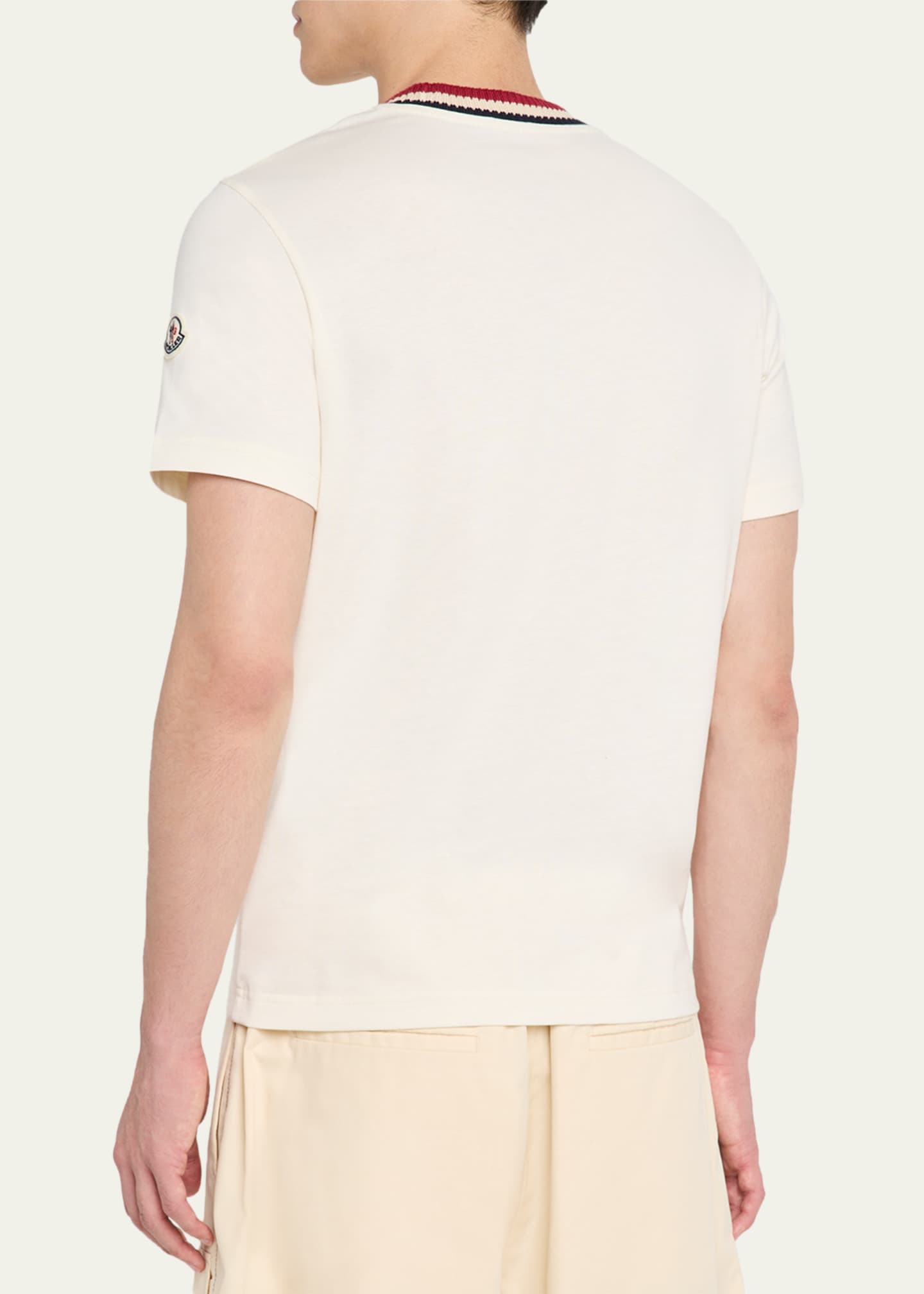 Moncler Men's Jersey Stripe-Ribbed Crewneck T-Shirt - Bergdorf Goodman