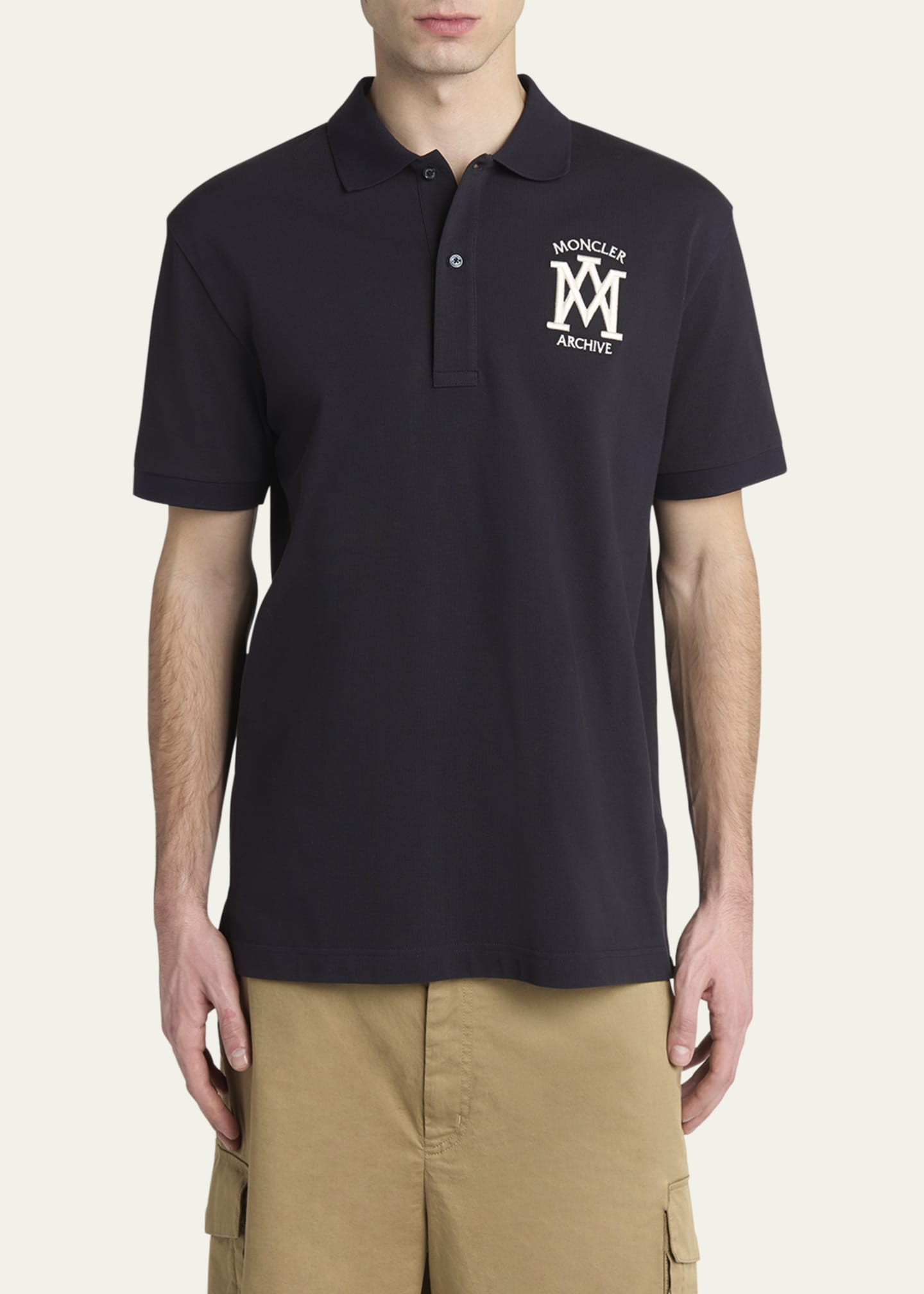 MONCLER ポロシャツarchive y2k opium SWAG ネイビー Moncler Men's Cotton Archive Logo Polo Shirt - Bergdorf Goodman