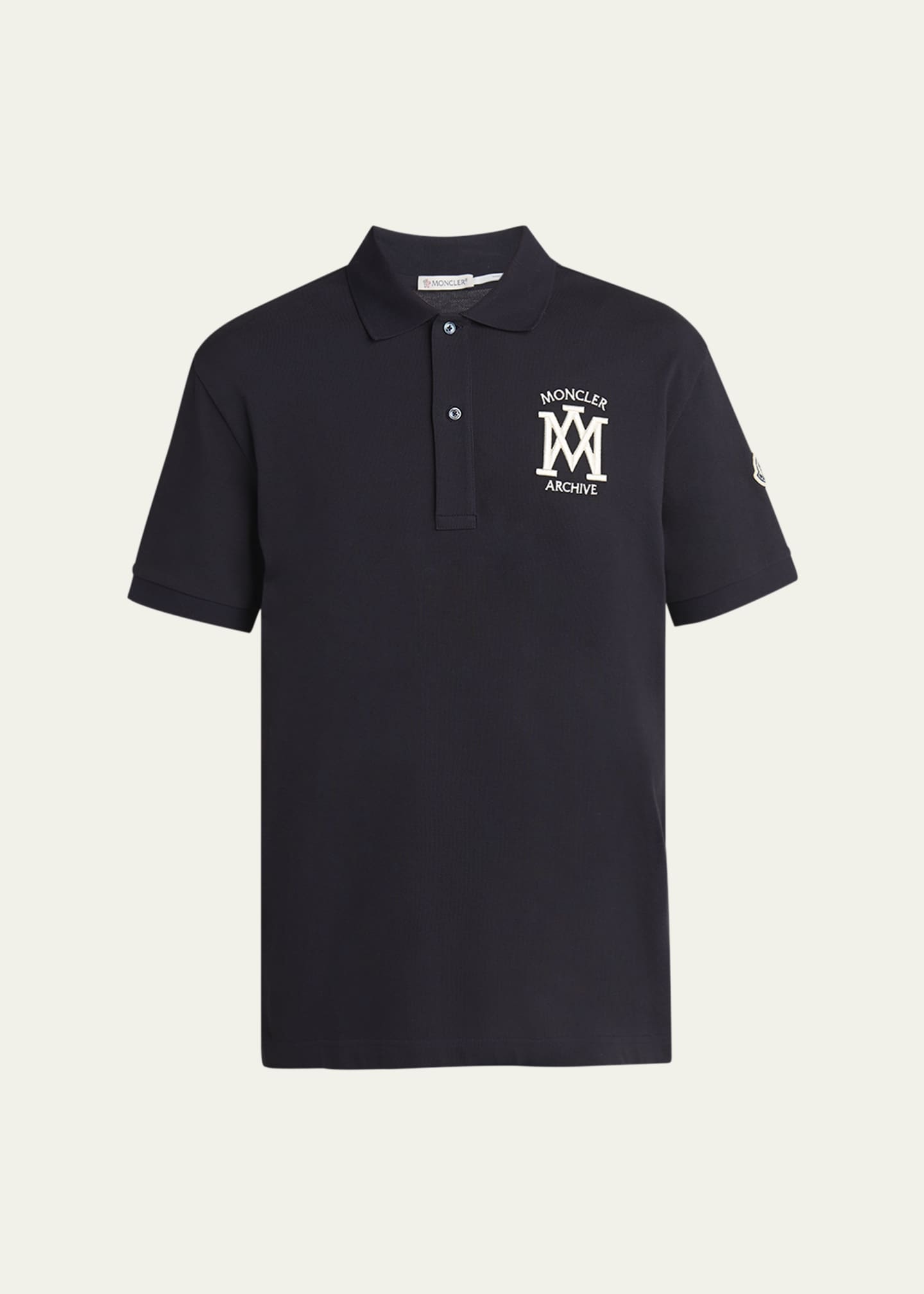 Moncler Men's Cotton Archive Logo Polo Shirt - Bergdorf Goodman