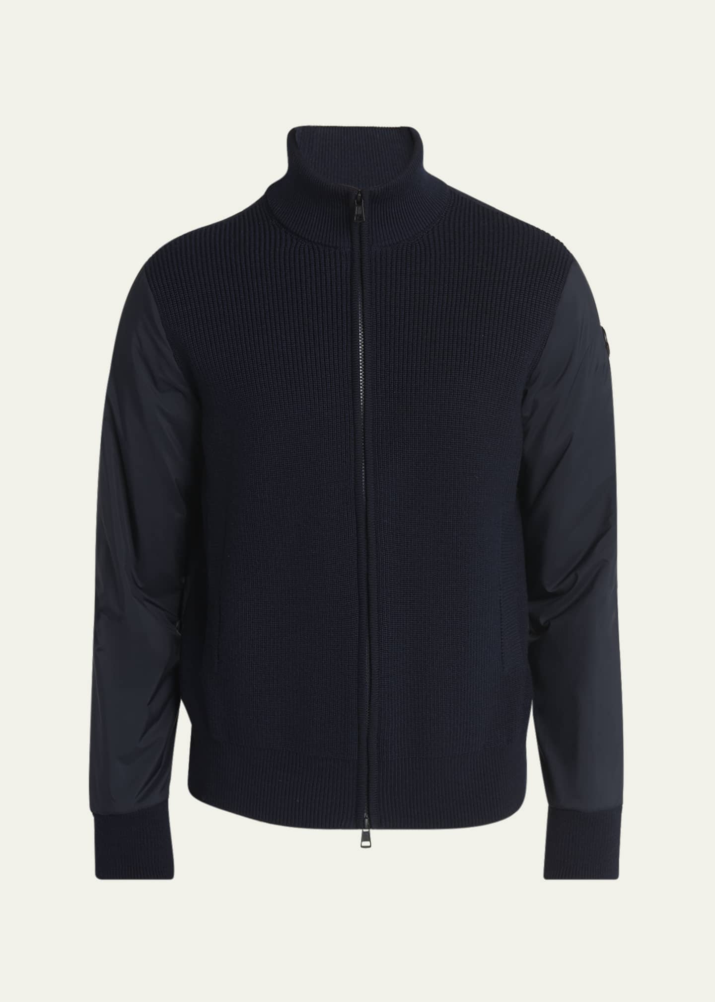 Moncler Men's Chinon Ribbed Full-Zip Jacket Image 1 of 5