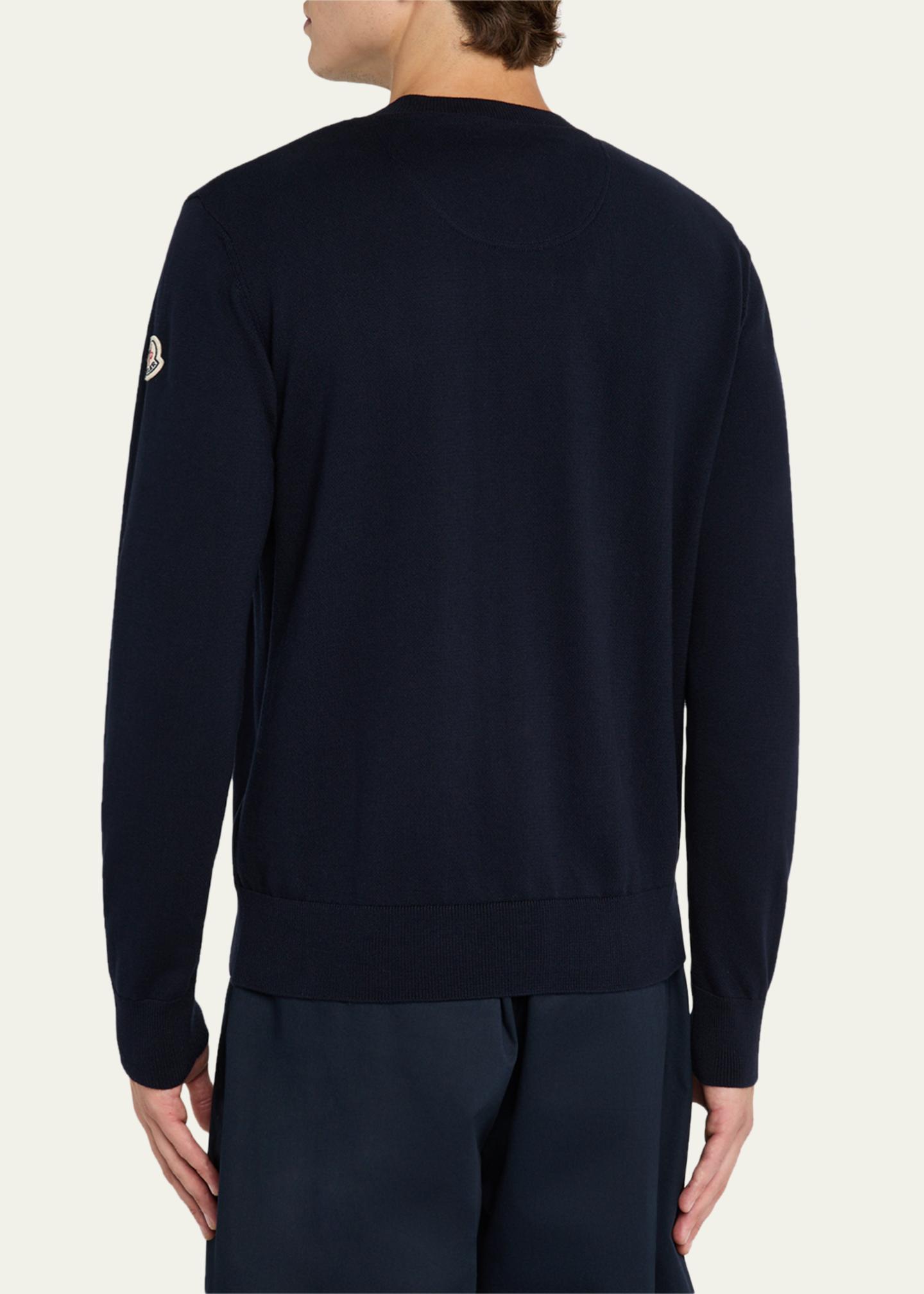 Moncler Men's Monogram Applique Crewneck Sweater - Bergdorf Goodman