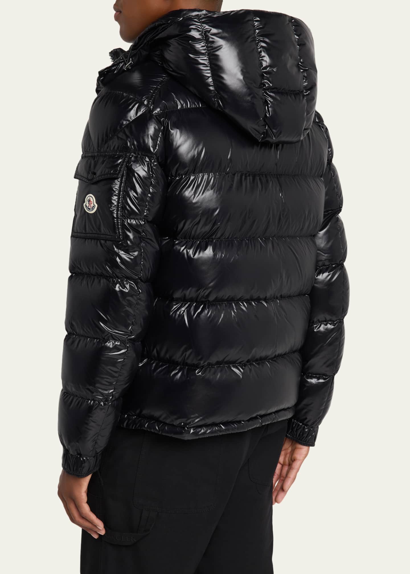 Moncler Men's Maya Hooded Short Down Puffer Jacket Image 3 of 5