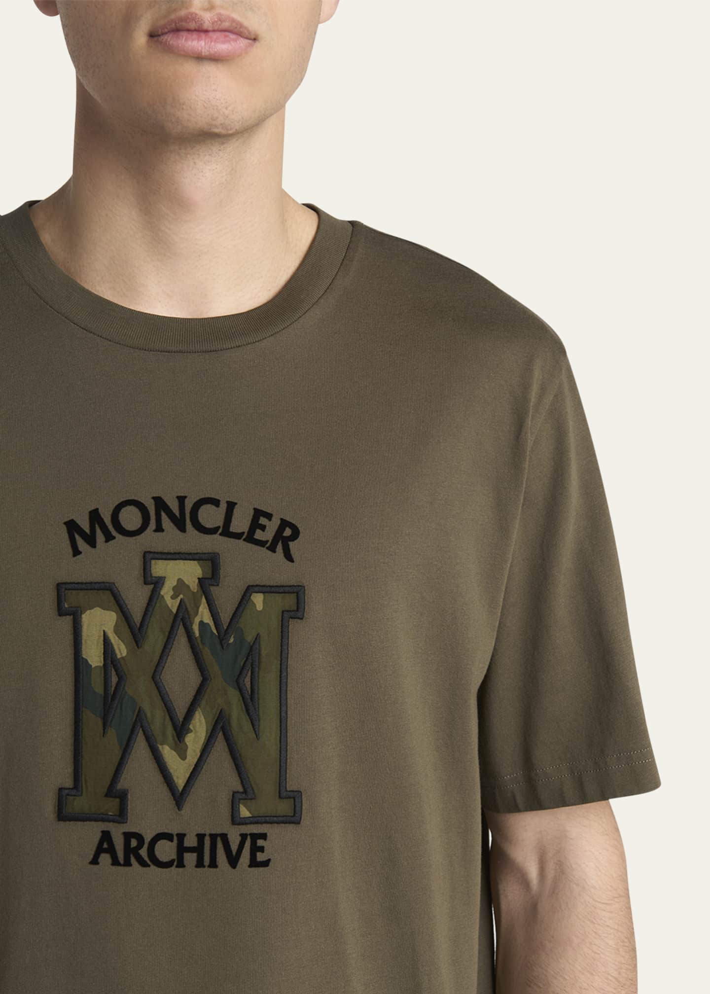 Moncler Men's Camouflage Logo Crewneck T-Shirt - Bergdorf