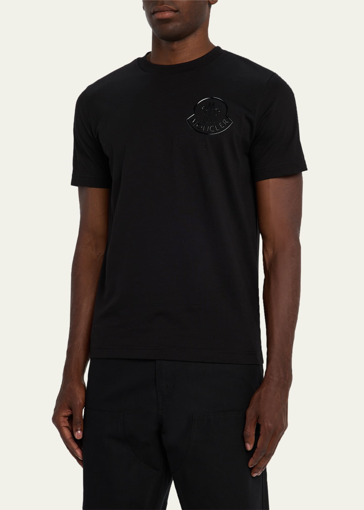Moncler Men's Glossy Logo Crewneck T-Shirt - Bergdorf Goodman