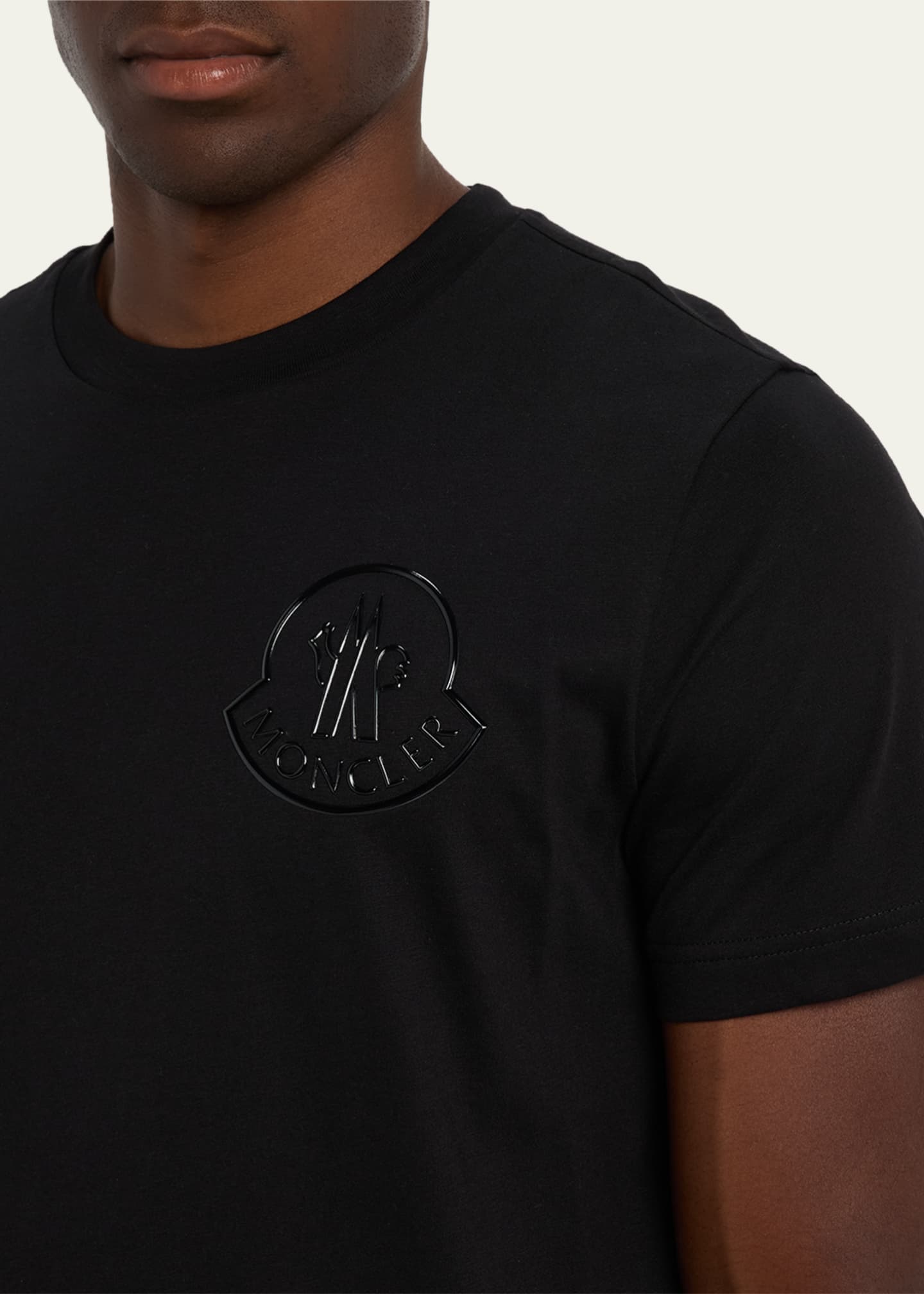 Moncler Men's Glossy Logo Crewneck T-Shirt - Bergdorf Goodman