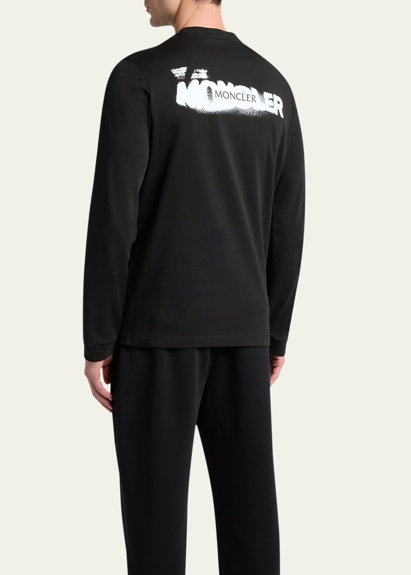 Moncler Men's Cotton Graffiti Logo Long-Sleeve T-Shirt - Bergdorf