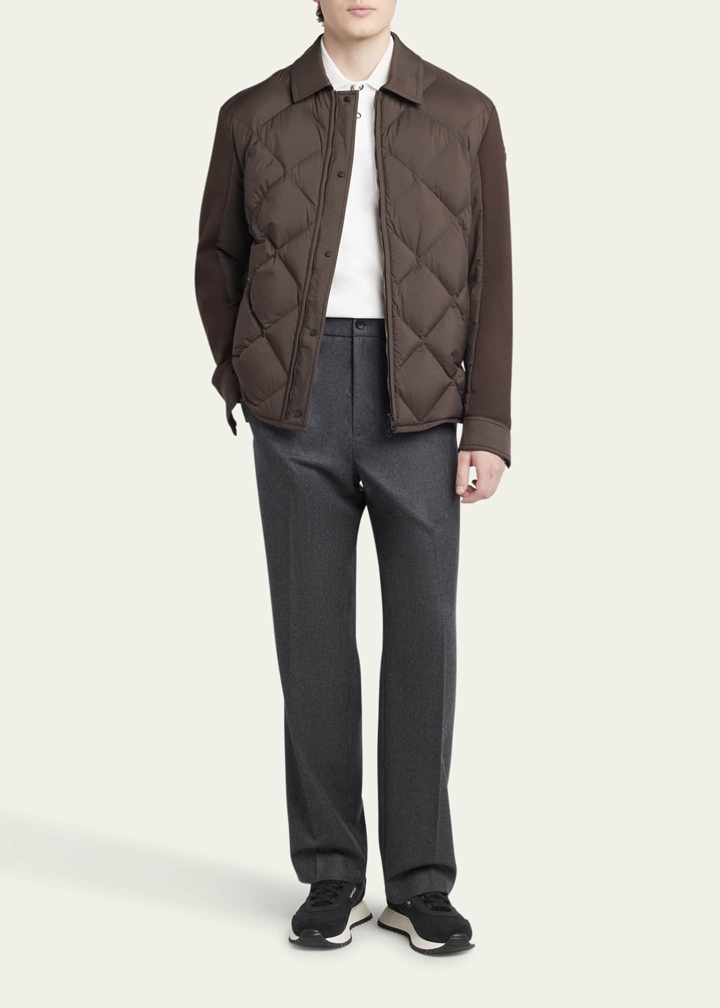 Moncler Men's Edit Diamond Quilt Aiguille Shirt Jacket