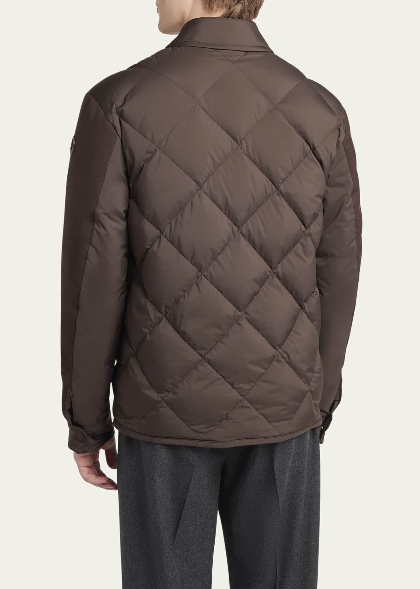 Moncler Men's Edit Diamond Quilt Aiguille Shirt Jacket