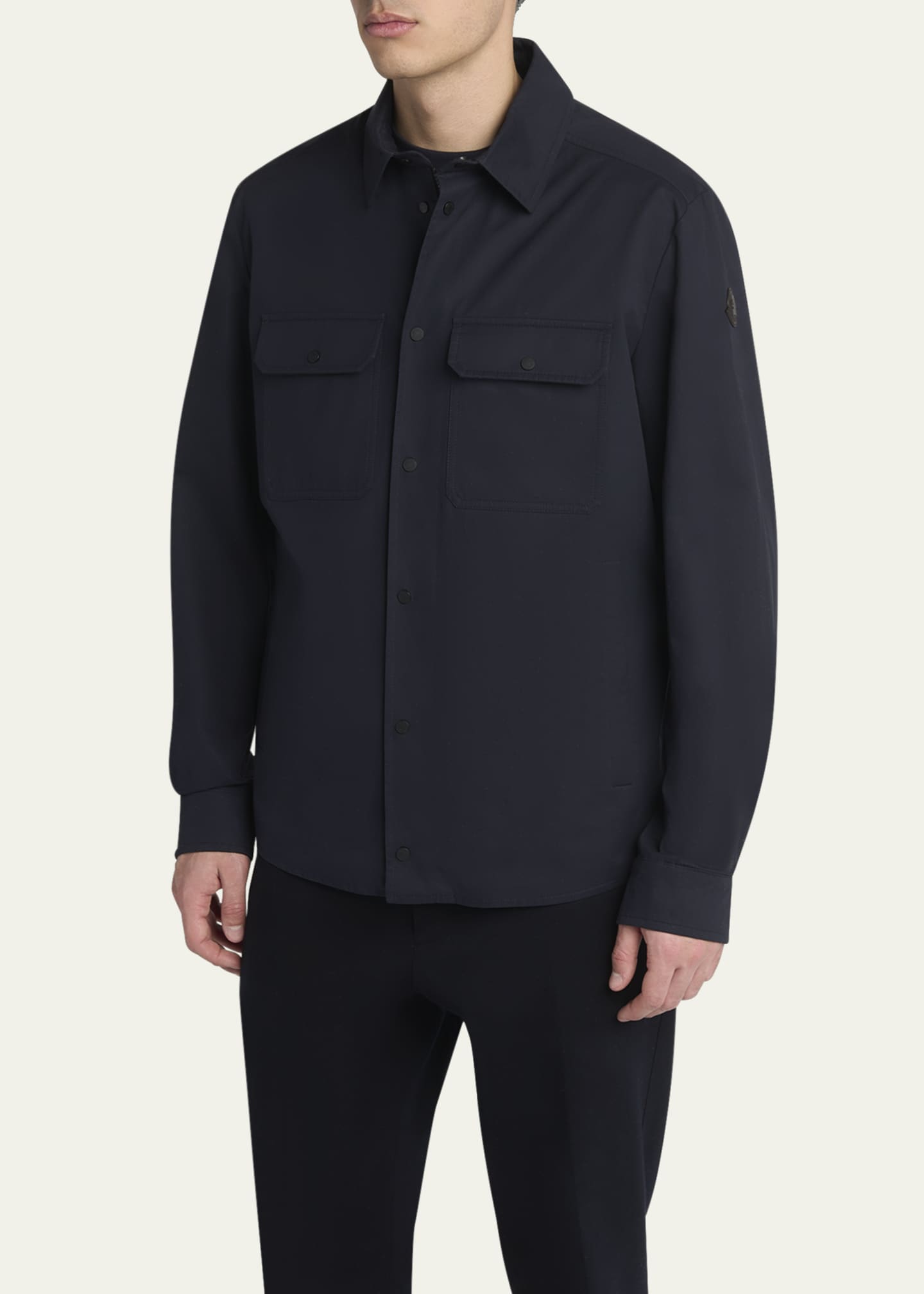 Moncler Men's Gabardine Snap-Front Overshirt - Bergdorf Goodman