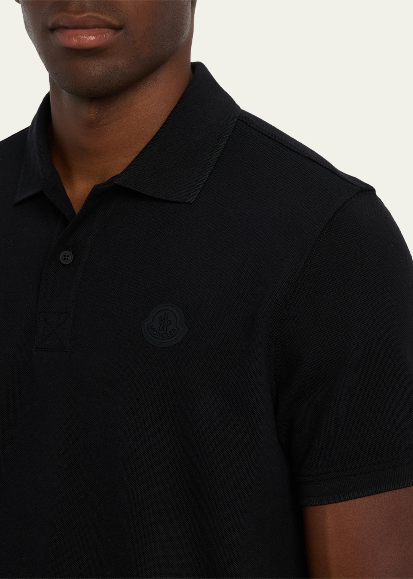 Moncler Men's Cotton Tonal Logo Polo Shirt - Bergdorf Goodman