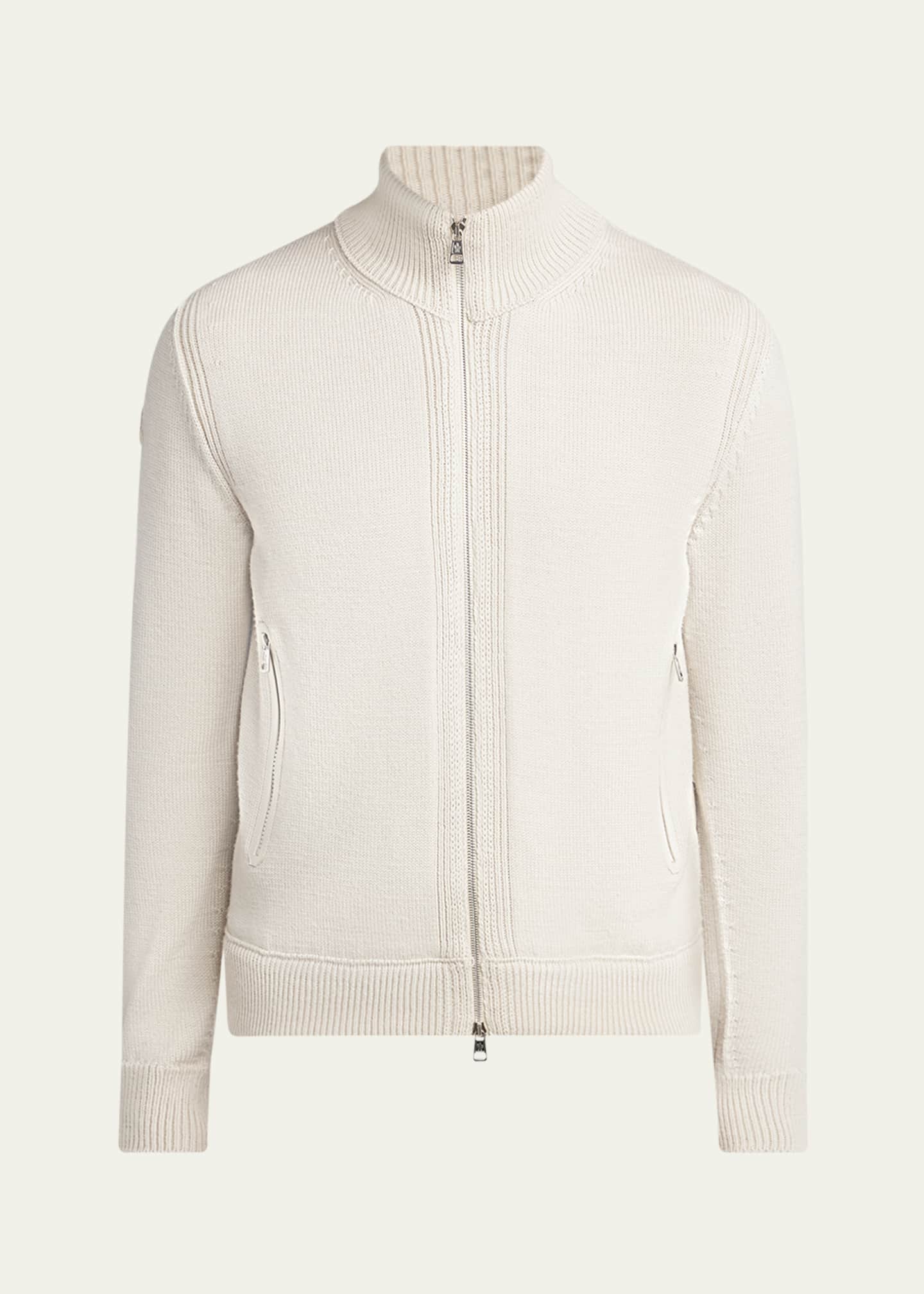 Moncler Men's Edit Padded Back Wool Cardigan - Bergdorf Goodman