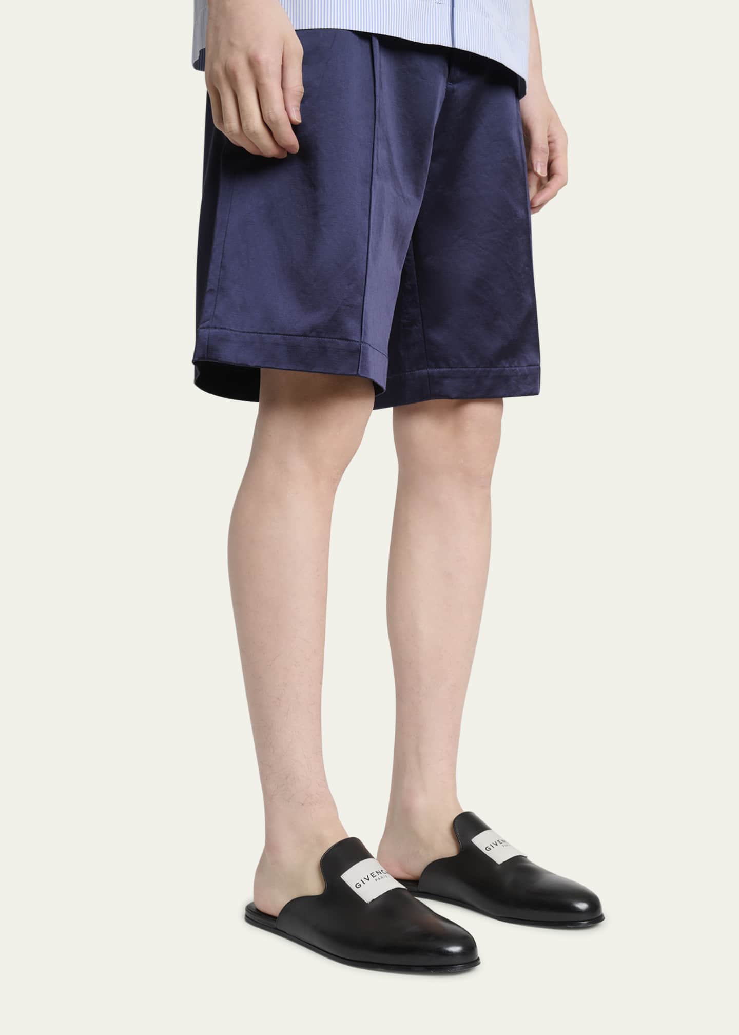 Givenchy Men's Label Leather Mule Slides Image 2 of 6