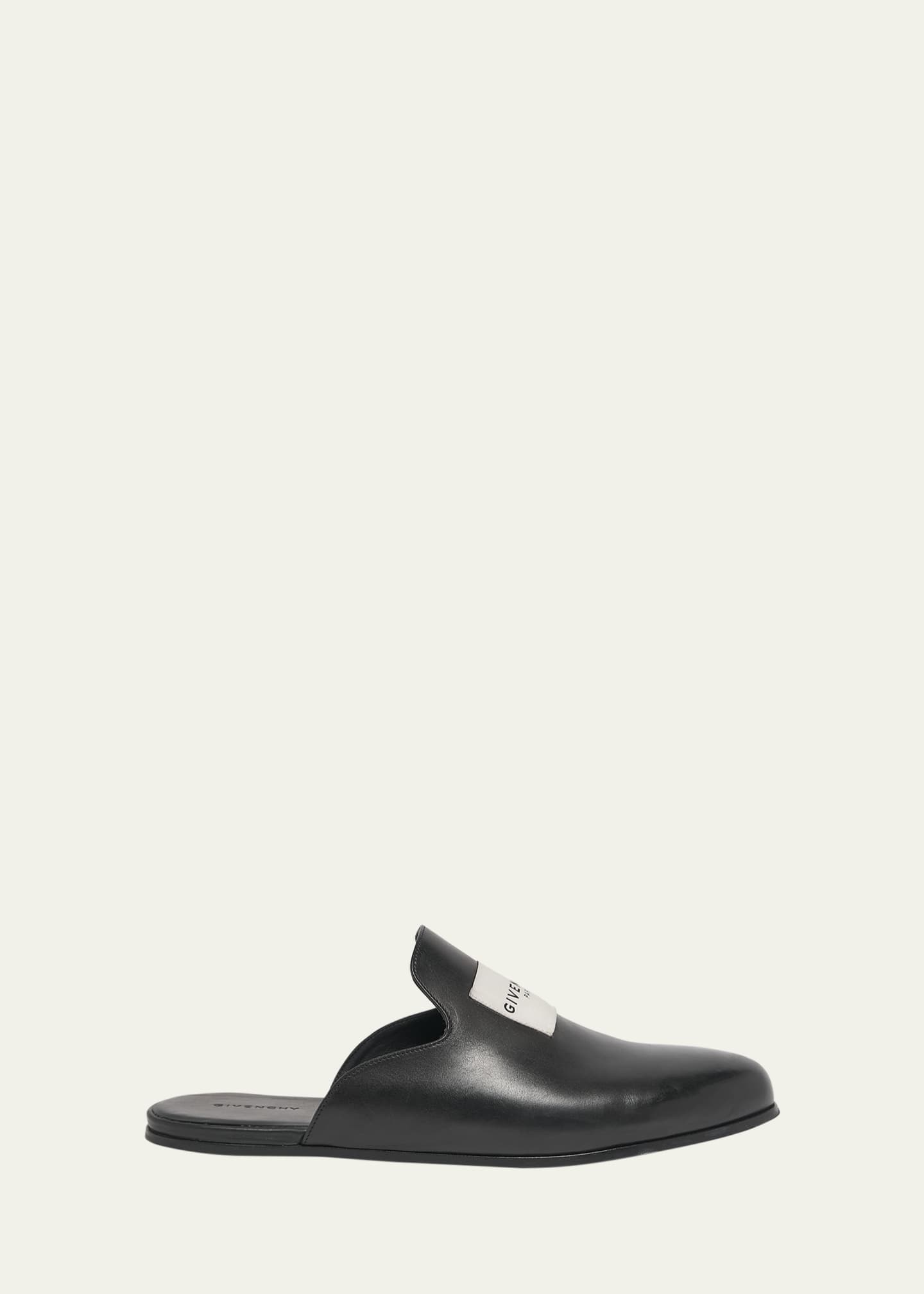 Givenchy Men's Label Leather Mule Slides Image 1 of 6