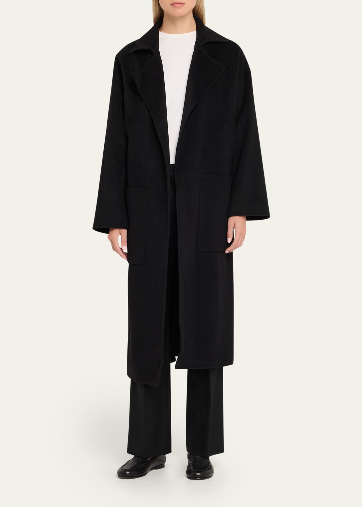 Nanushka Alamo Wool-Blend Long Wrap Coat Image 2 of 5