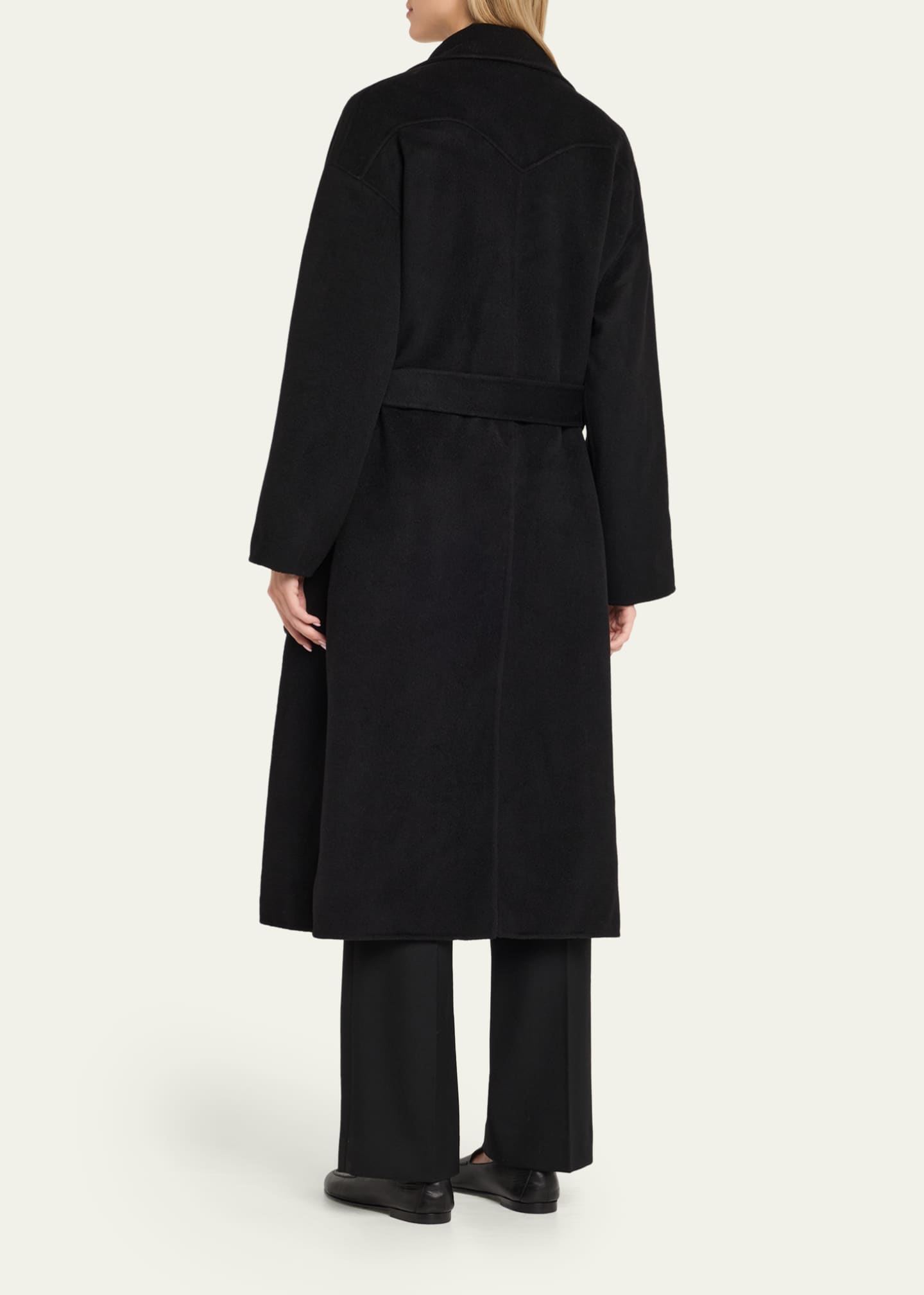 Nanushka Alamo Wool-Blend Long Wrap Coat Image 3 of 5