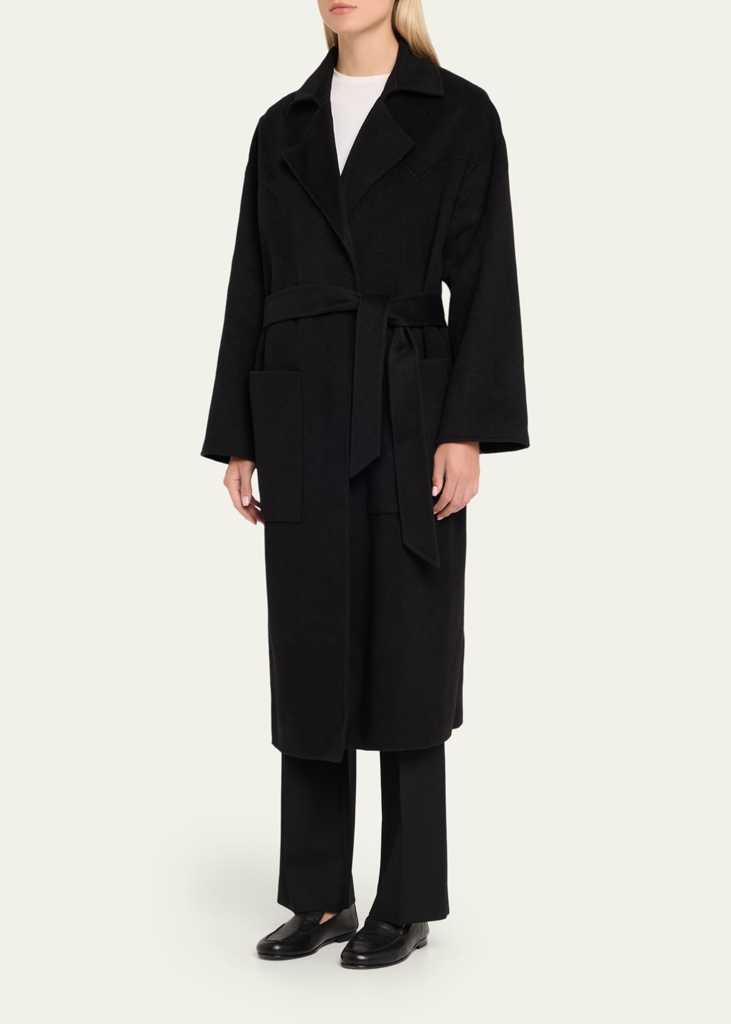Nanushka Alamo Wool-Blend Long Wrap Coat Image 4 of 5