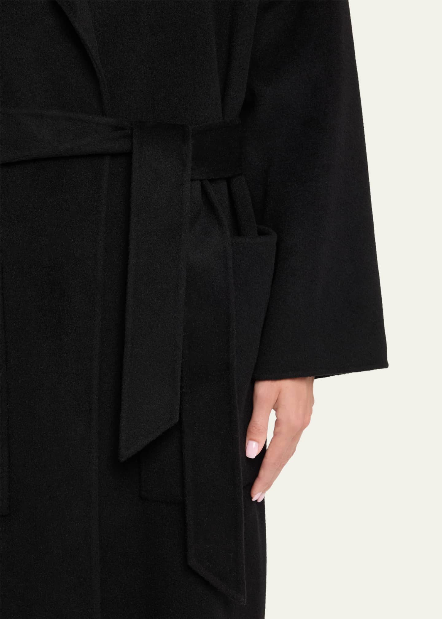 Nanushka Alamo Wool-Blend Long Wrap Coat Image 5 of 5