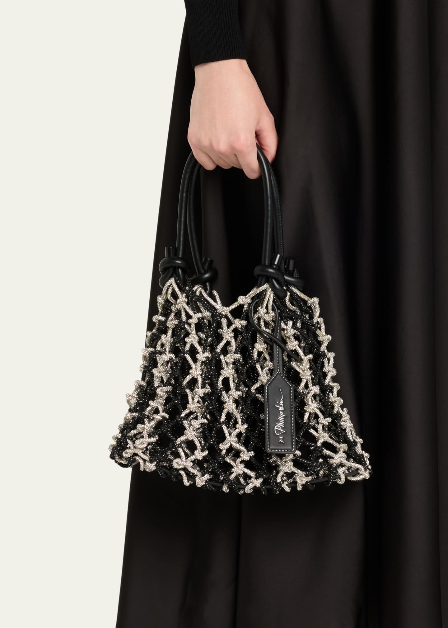 3.1 Phillip Lim Crystal Macrame Mini Sac Top-Handle Bag Image 2 of 6
