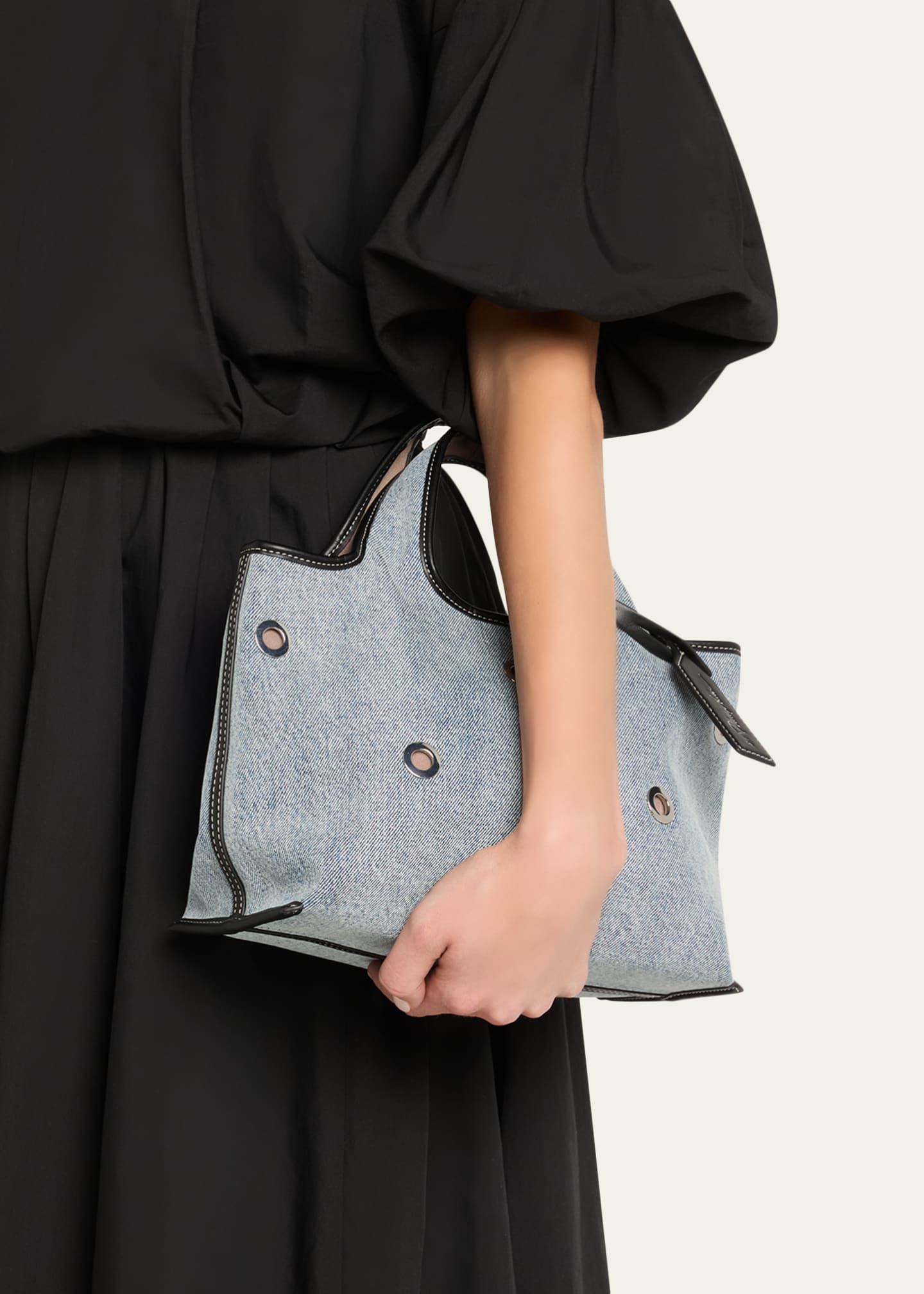 3.1 Phillip Lim Cotton Denim Mini Market Tote Bag Image 2 of 6