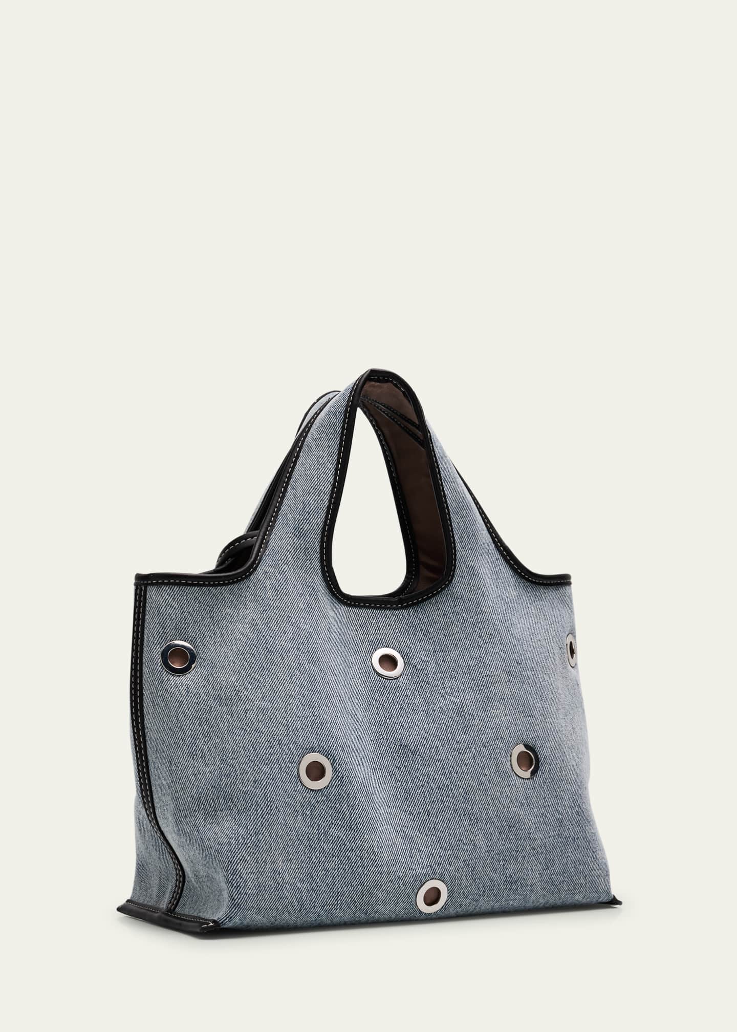 3.1 Phillip Lim Cotton Denim Mini Market Tote Bag Image 3 of 6