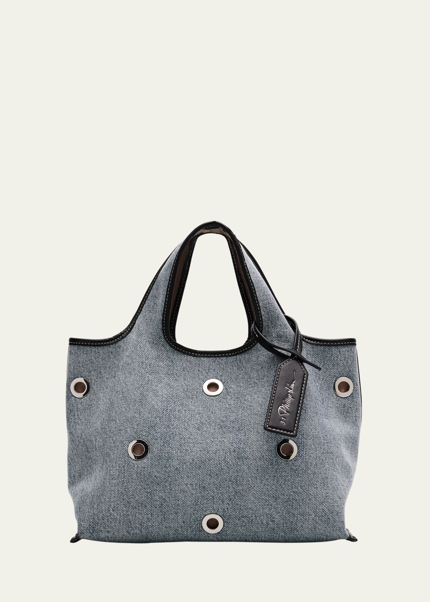 3.1 Phillip Lim Cotton Denim Mini Market Tote Bag Image 1 of 6