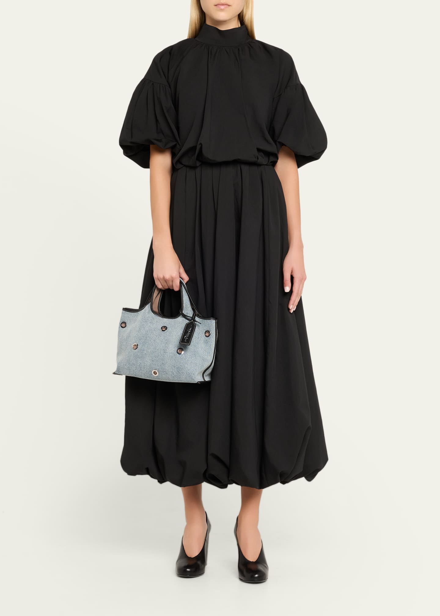 3.1 Phillip Lim Cotton Denim Mini Market Tote Bag Image 5 of 6
