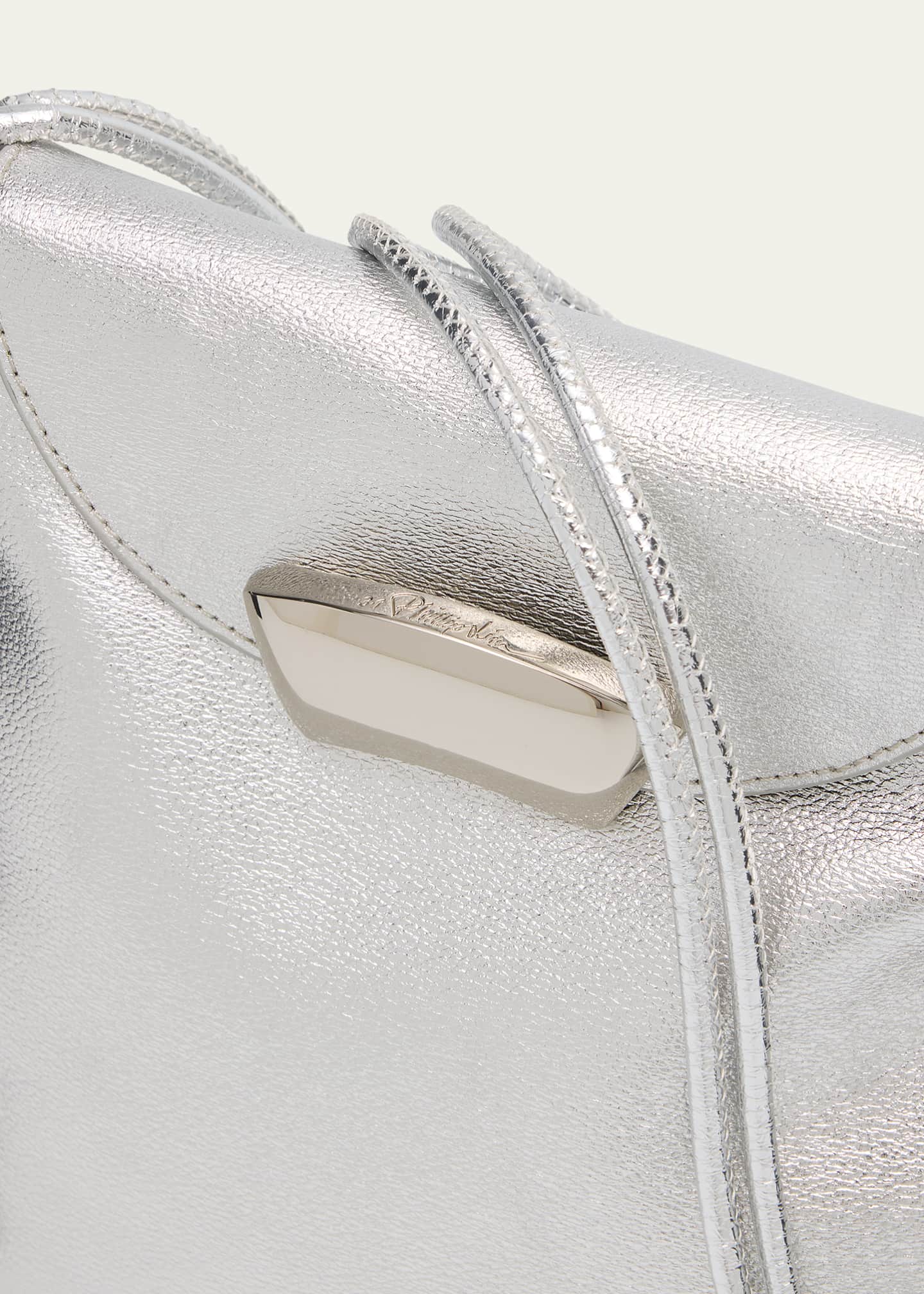 3.1 Phillip Lim ID Petite Soft Metallic Leather Shoulder Bag Image 6 of 6
