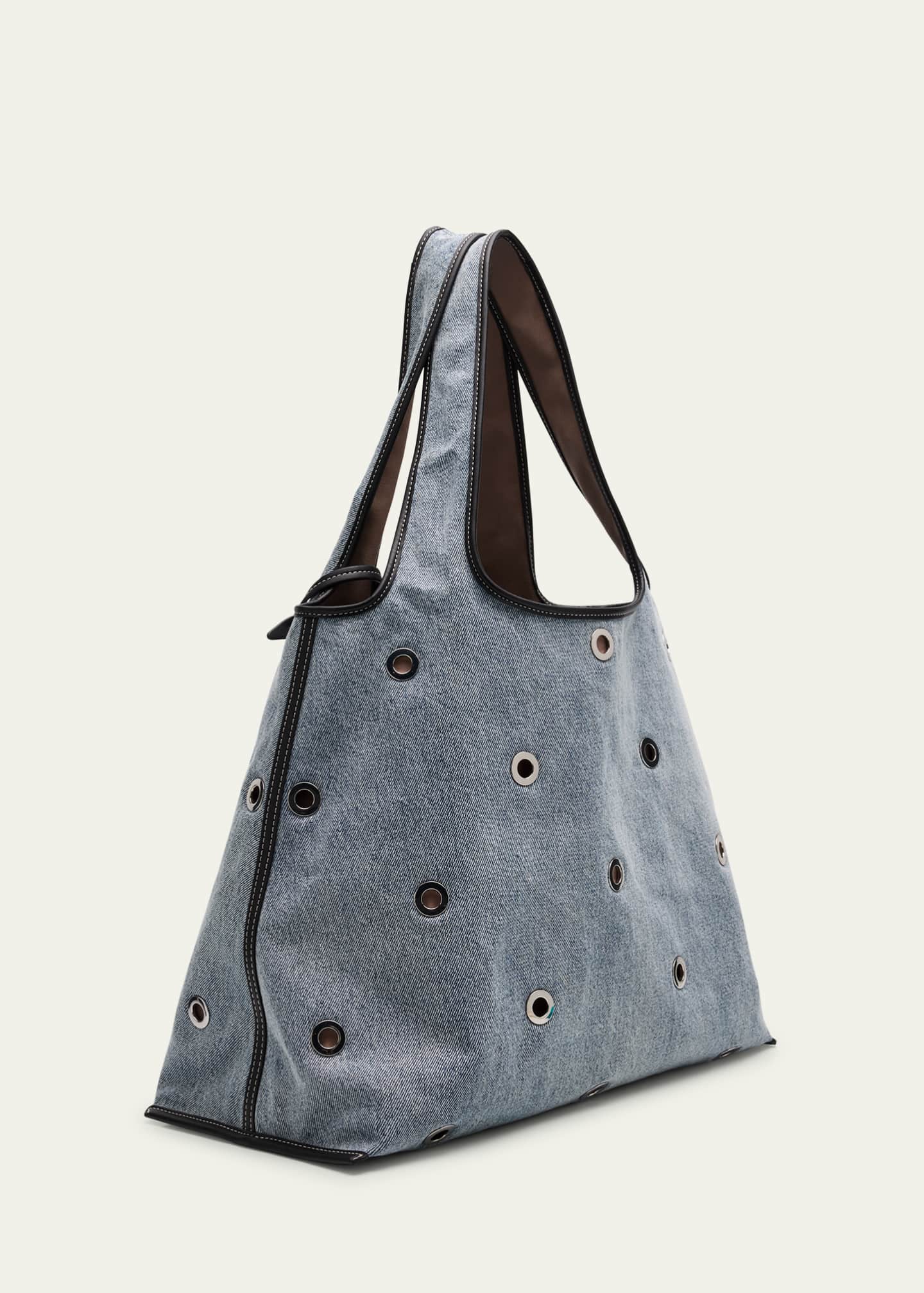 3.1 Phillip Lim Cotton Denim Market Tote Bag Image 3 of 6