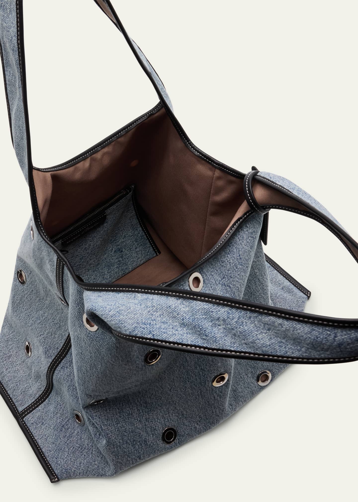 3.1 Phillip Lim Cotton Denim Market Tote Bag Image 4 of 6