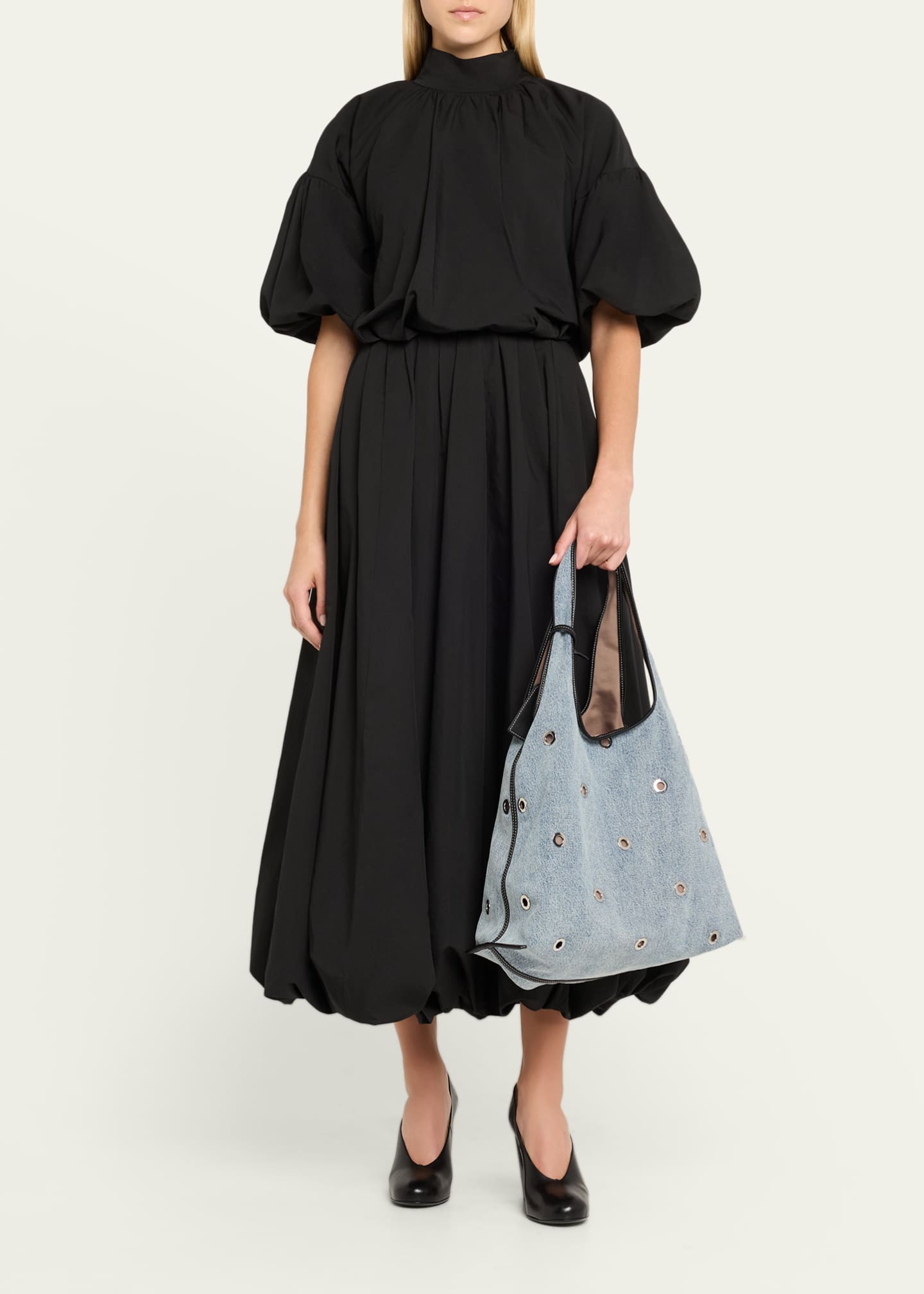3.1 Phillip Lim Cotton Denim Market Tote Bag Image 5 of 6