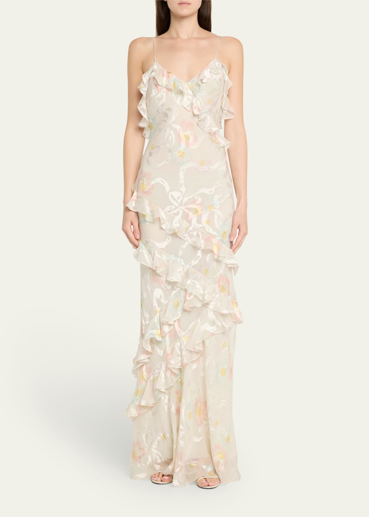 Rialto Asymmetric Ruffle Maxi Dress