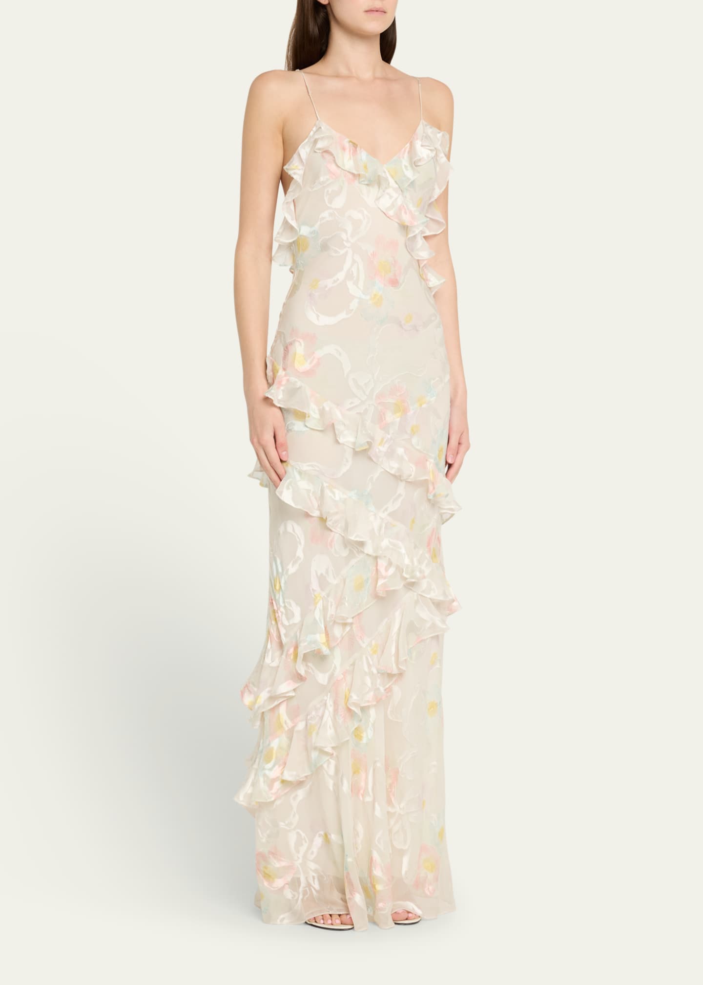 Rialto Asymmetric Ruffle Maxi Dress