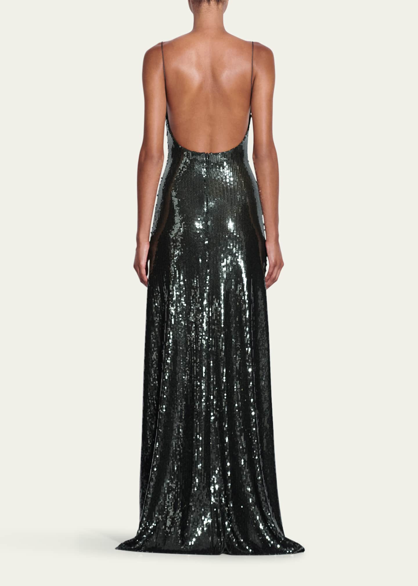 Alex Perry Singlet Backless Mesh Sequined Gown Image 3 of 3