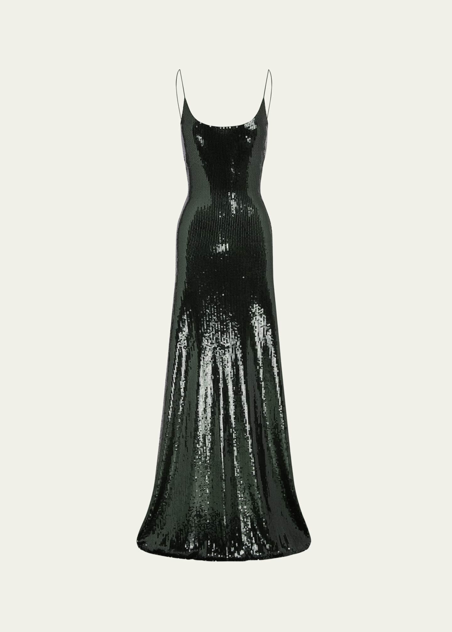 Alex Perry Singlet Backless Mesh Sequined Gown Image 1 of 3