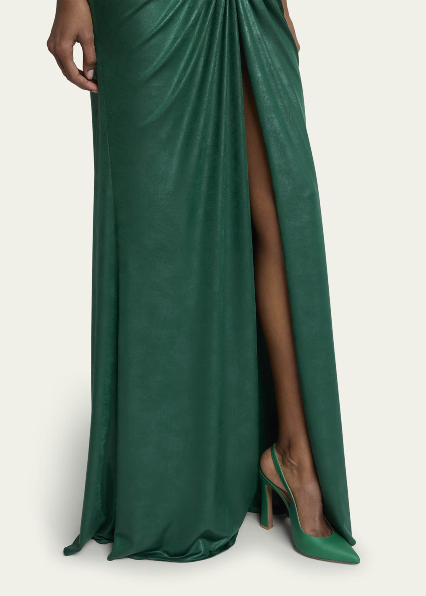 Elie Saab Strapless Ruched Coated Jersey Gown Image 5 of 5