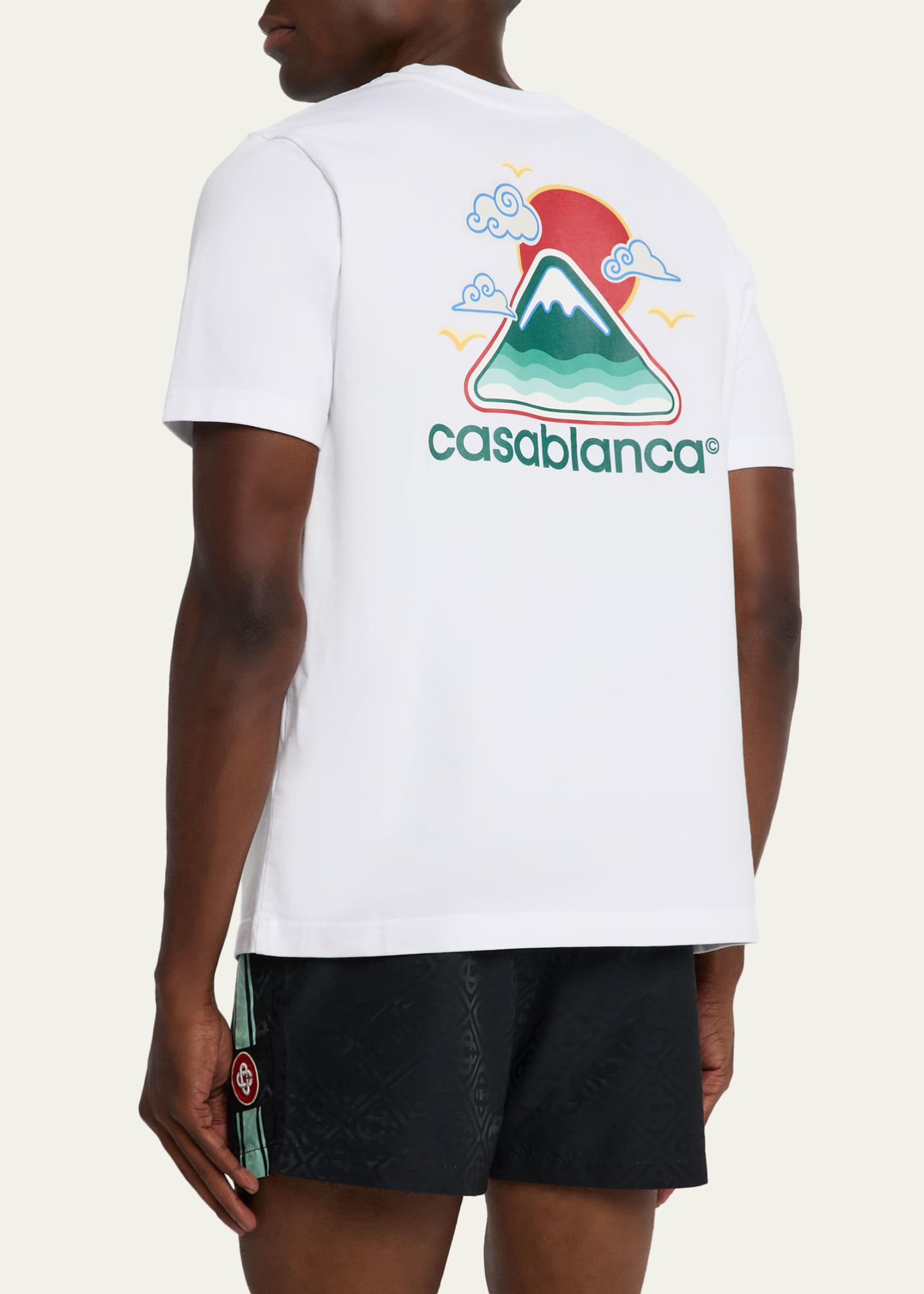 Tシャツ・カットソー CASABLANCA COTTON T-SHIRT WITH MONTAGNE ONDULEE PRINT CASABLANCA Montagne Ondulée Logo-Print Cotton-Jersey T-Shirt