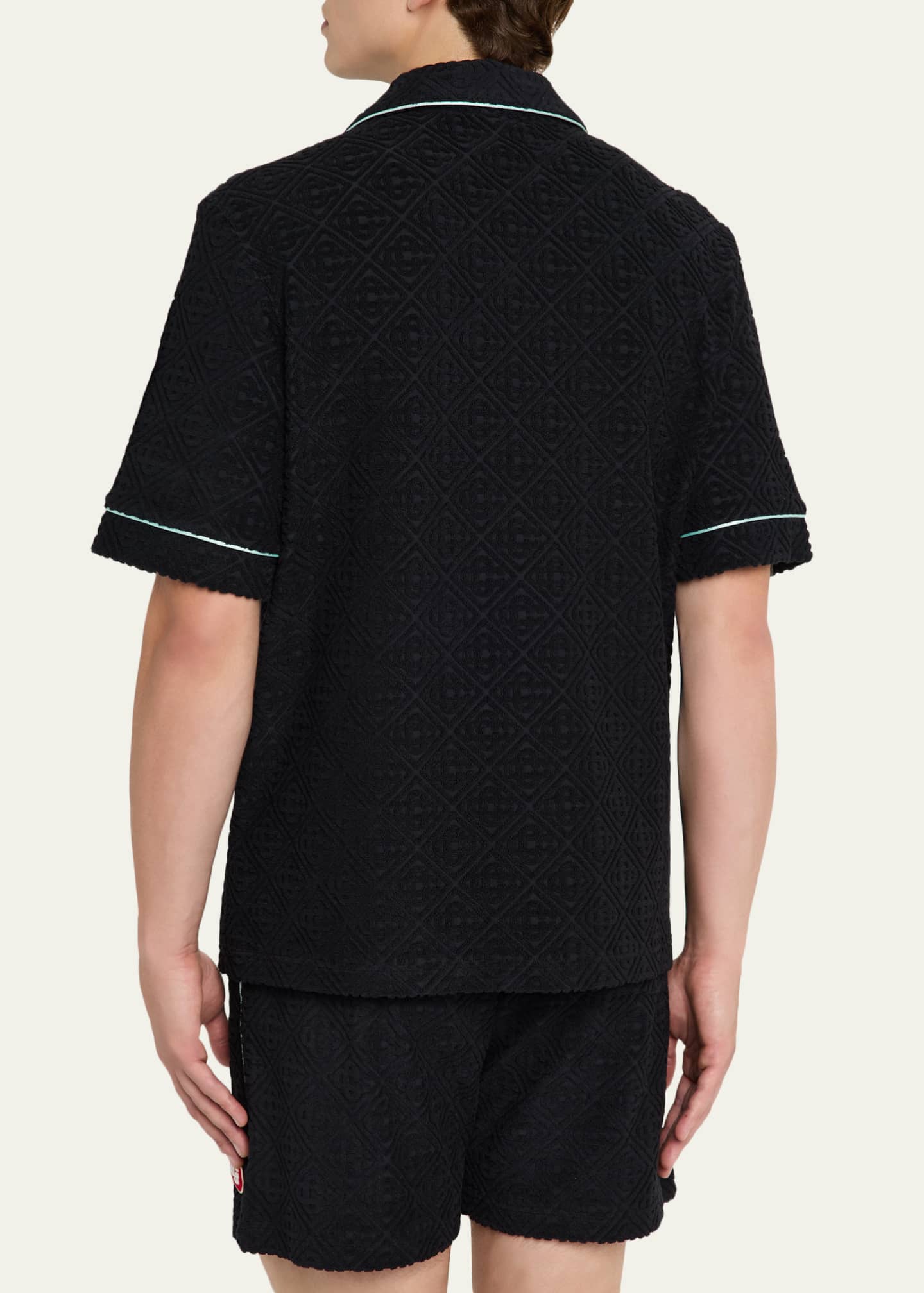 CASABLANCA Men's Terry Monogram Short-Sleeve Shirt