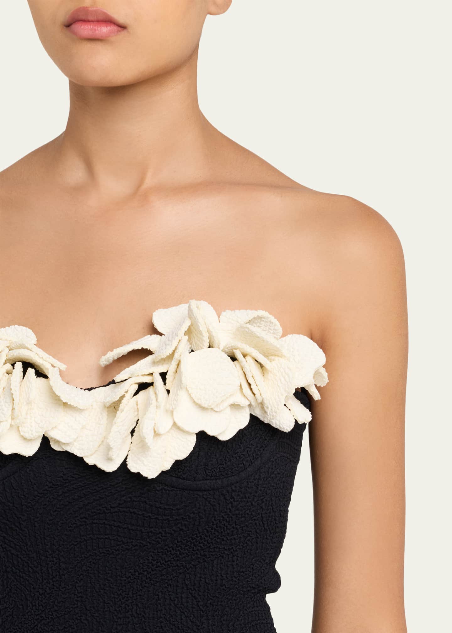 PatBO Breeze Jacquard Flower Applique One-Piece Swimsuit Image 4 of 4