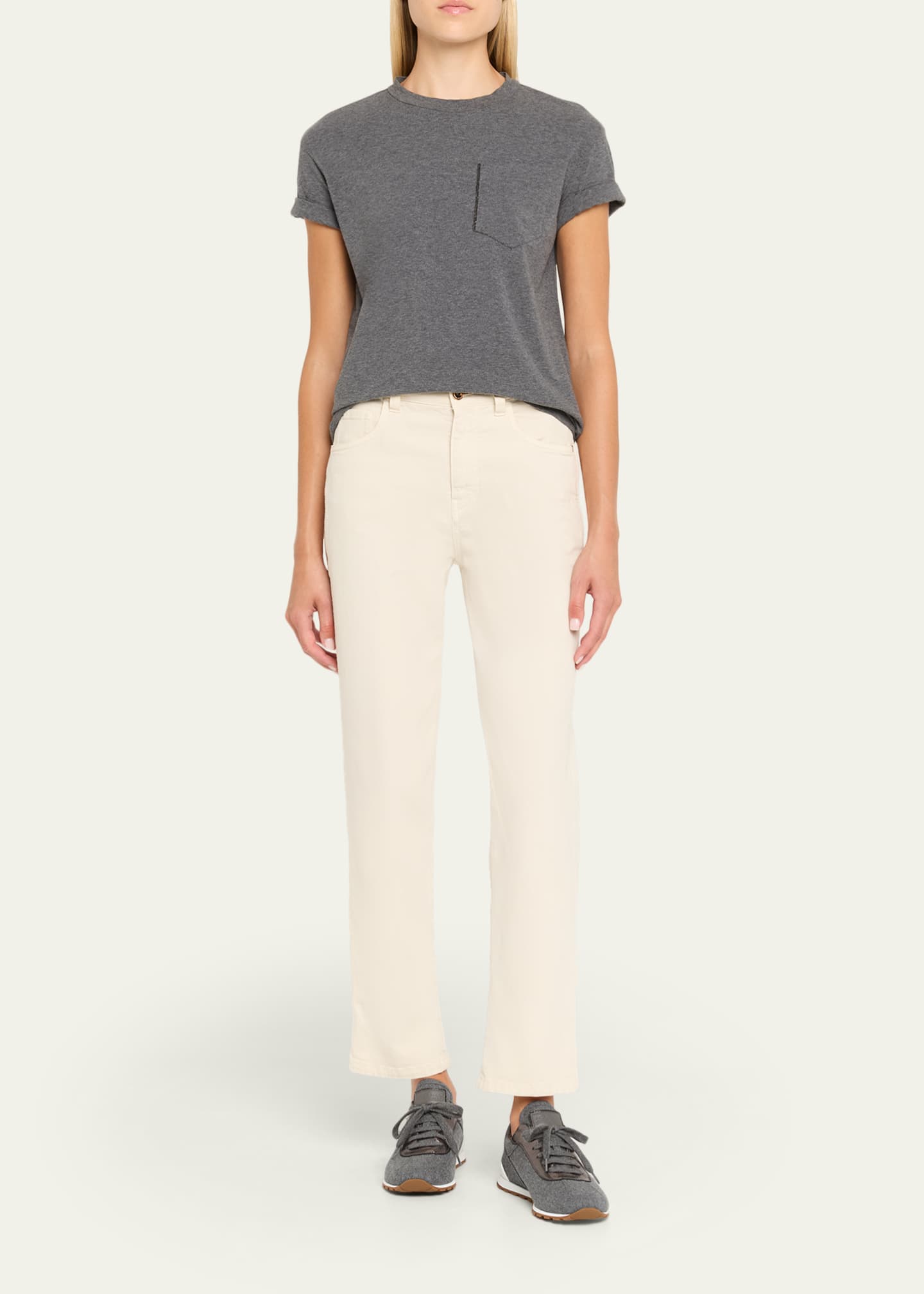 Brunello Cucinelli Suede Knit Slip-On Sneakers Image 3 of 6