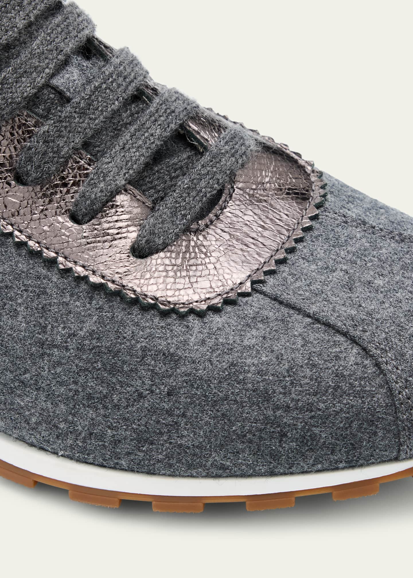 Brunello Cucinelli Suede Knit Slip-On Sneakers Image 5 of 6