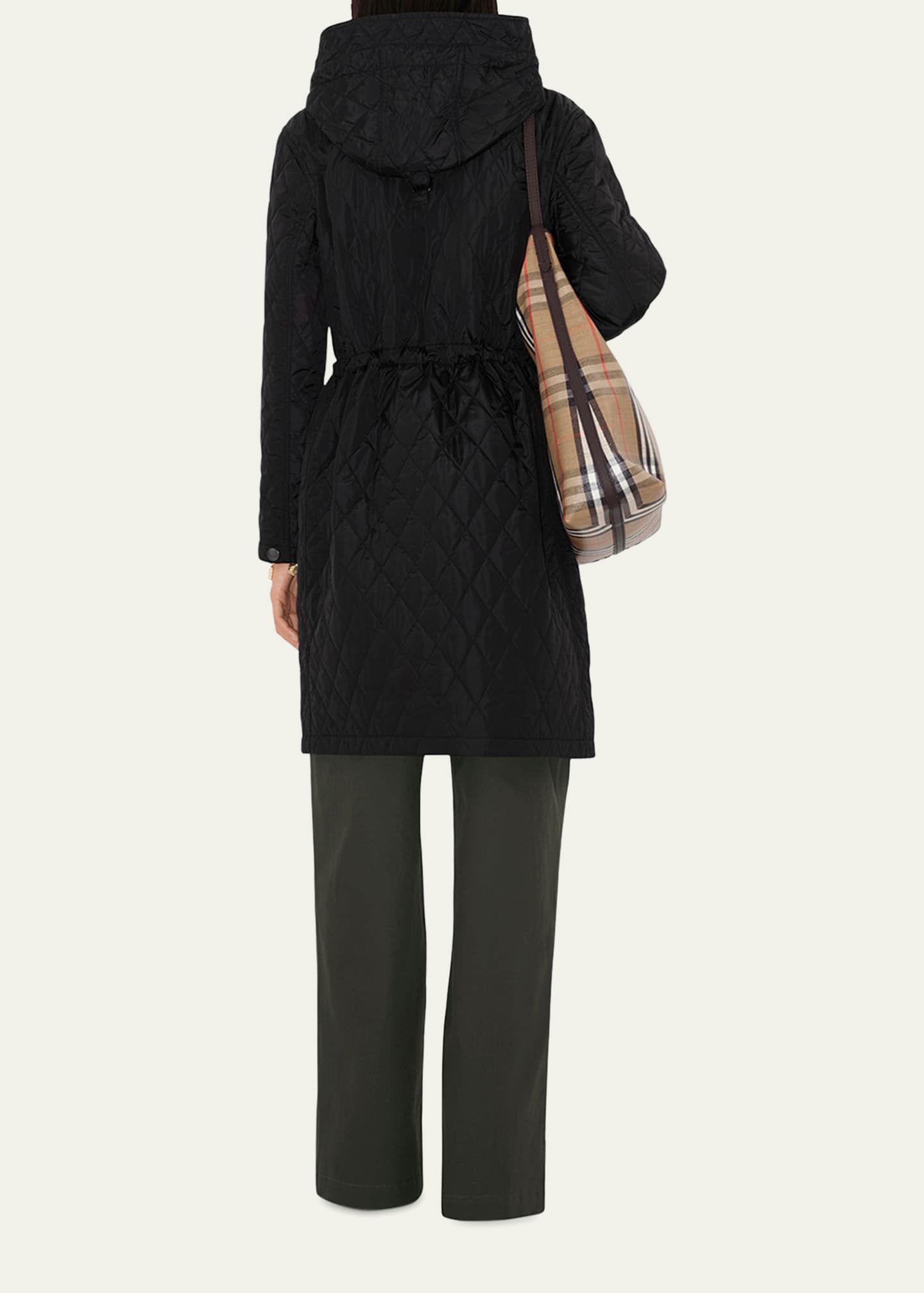 Burberry Hillgate Quilted Long Hooded Jacket - Bergdorf Goodman