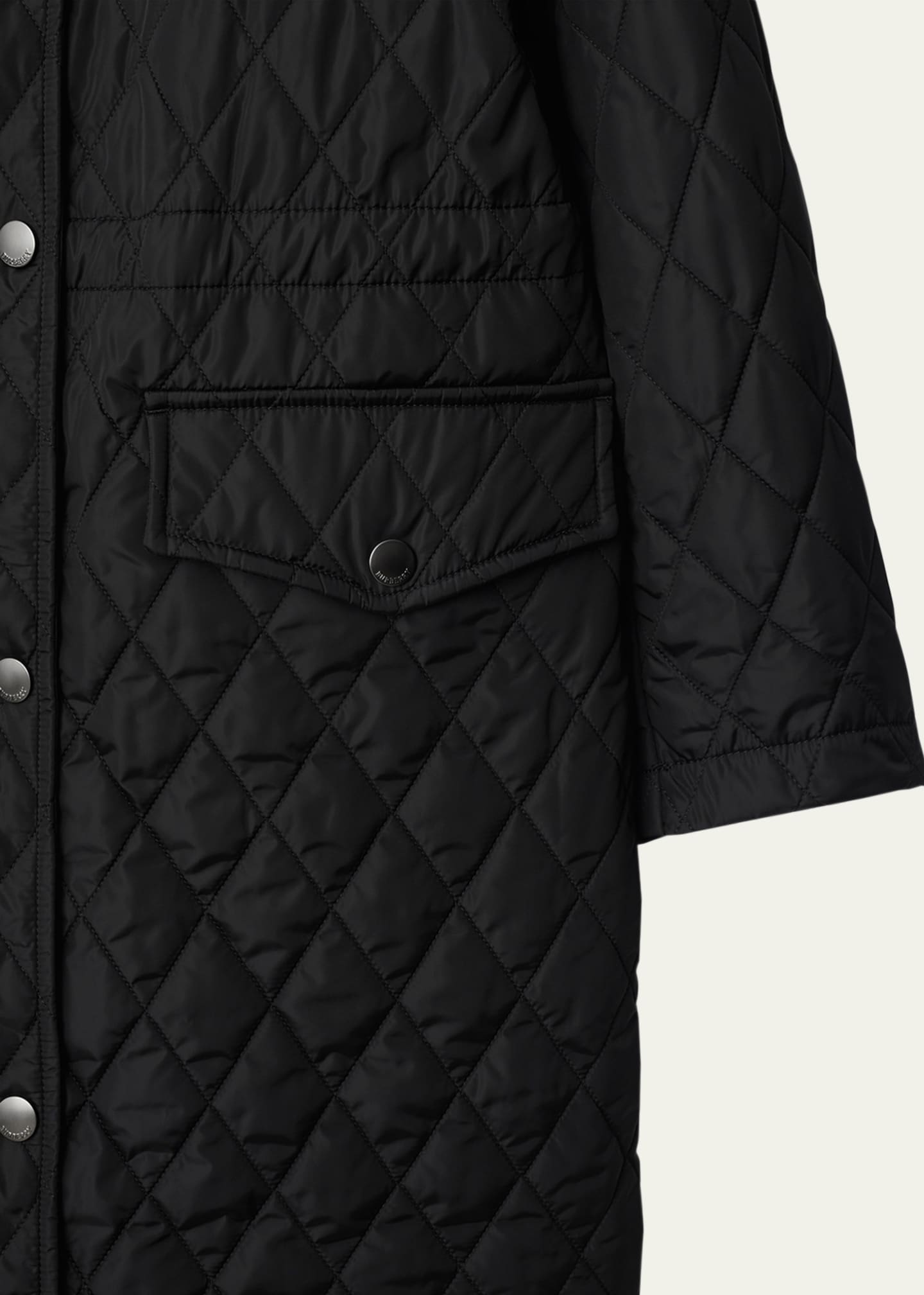 Burberry Hillgate Quilted Long Hooded Jacket - Bergdorf Goodman