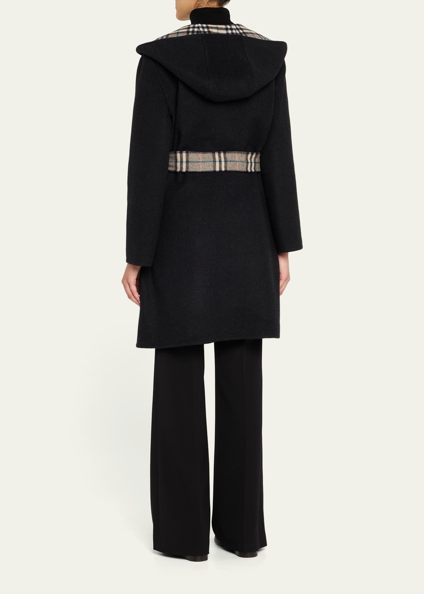 Burberry Hampshire Hooded Wool Wrap Coat Image 3 of 5