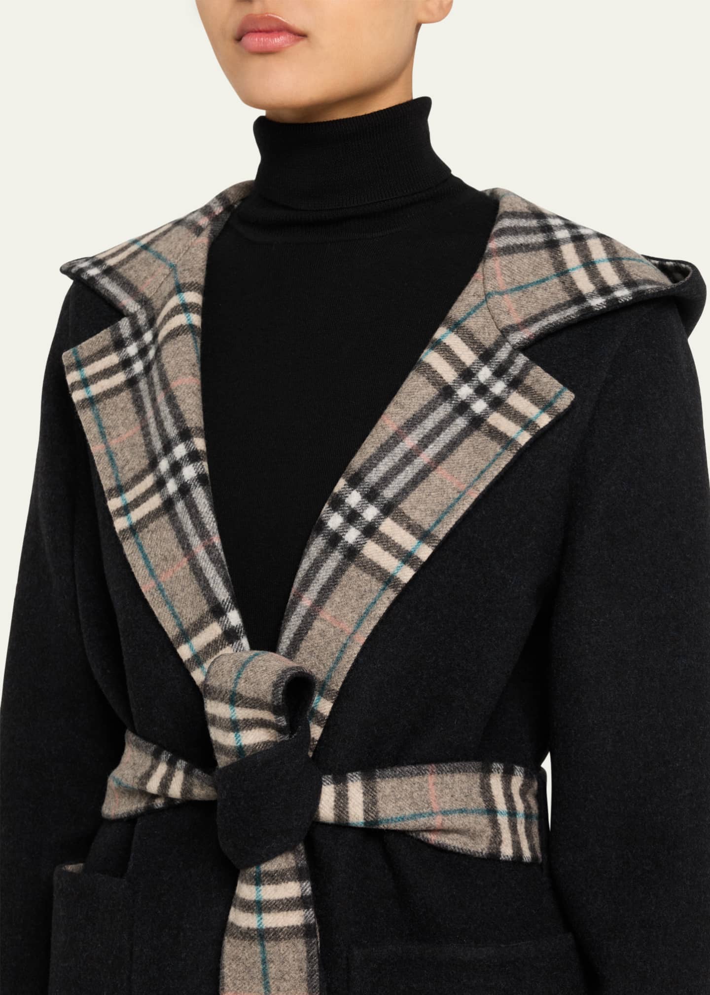 Burberry Hampshire Hooded Wool Wrap Coat Image 5 of 5