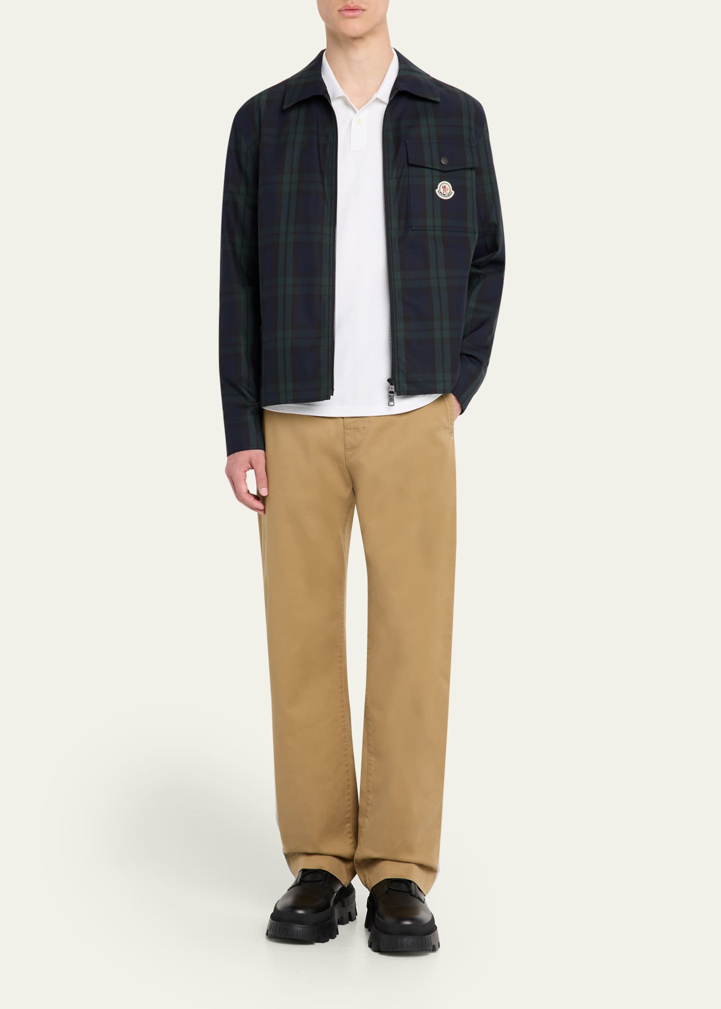 Moncler Men's Archive Tan Stretch Jogger Trousers Image 2 of 5