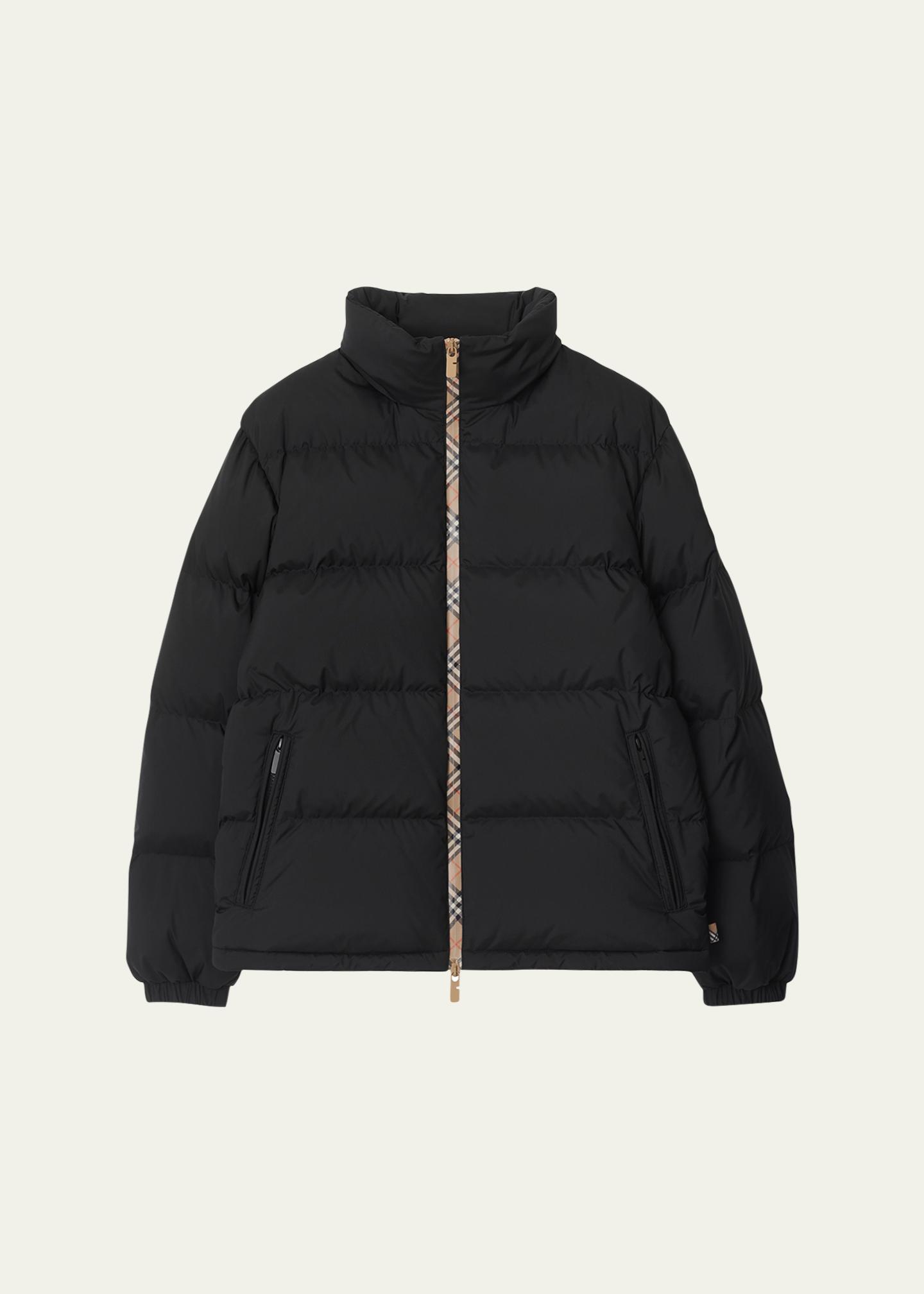 Burberry Men's Check-Zip Down Jacket - Bergdorf Goodman