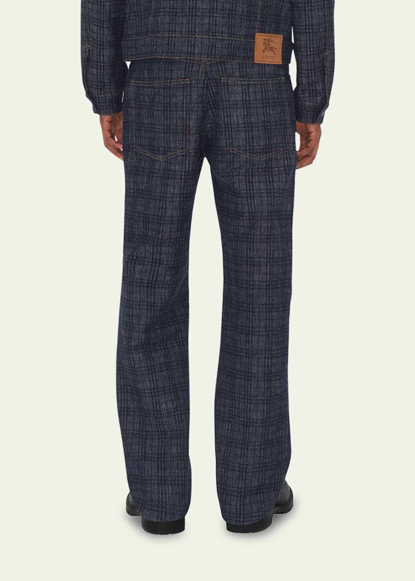 Burberry Men's Denim Check Five-Pocket Pants Image 3 of 5