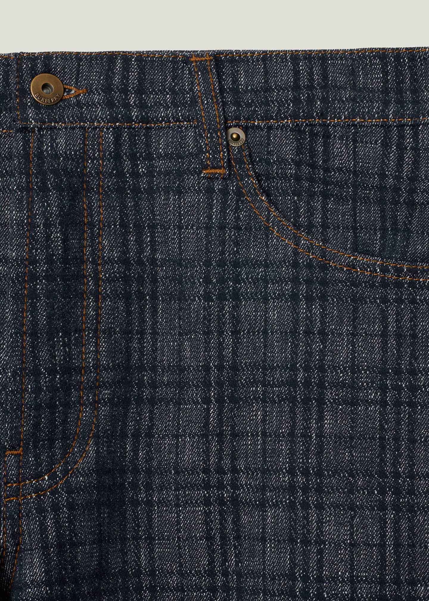 Burberry Men's Denim Check Five-Pocket Pants Image 5 of 5