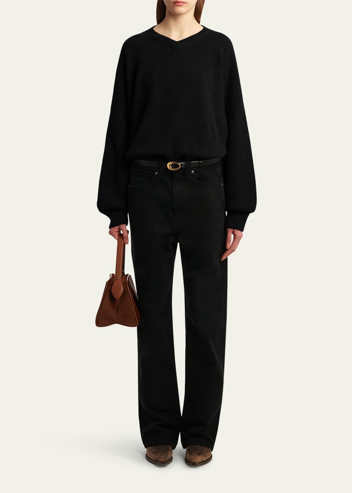 Khaite Wolfe V-Neck Cashmere Sweater Image 2 of 5