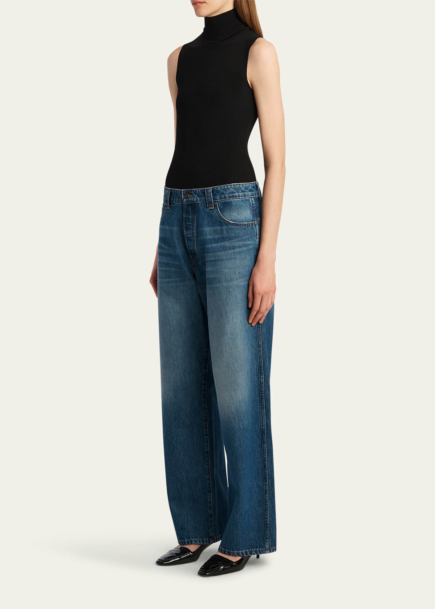 Khaite Winslow Low-Rise Wide-Leg Jeans Image 2 of 5
